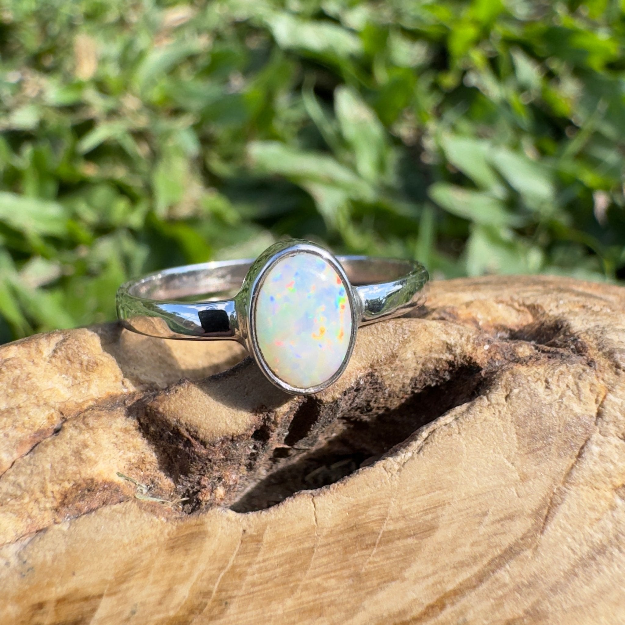 0.7ct Lightning Ridge Opal Ring ~ 'Kata Tjuta Fire' | 925 Sterling Silver | Solid Australian Opal