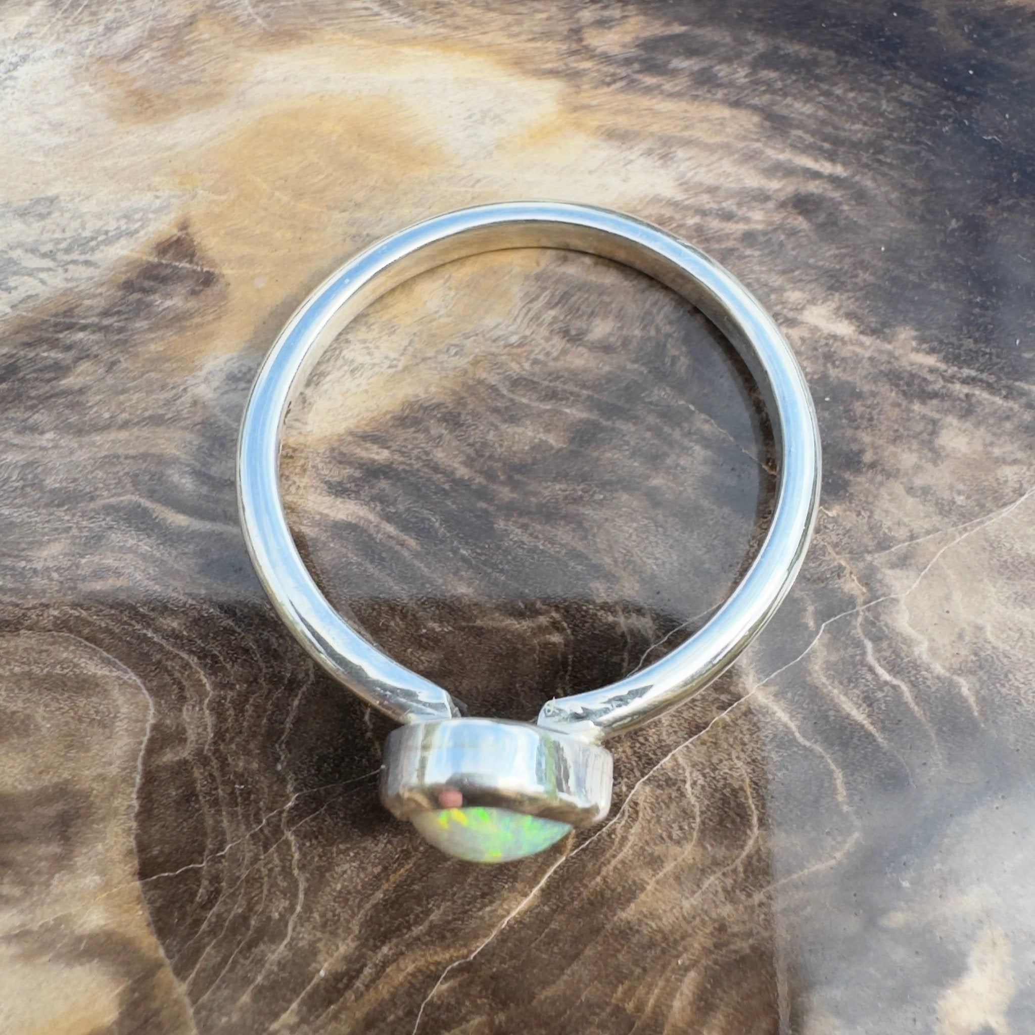 0.7ct Lightning Ridge Opal Ring ~ 'Murramarang Wash' | 925 Sterling Silver | Solid Australian Opal