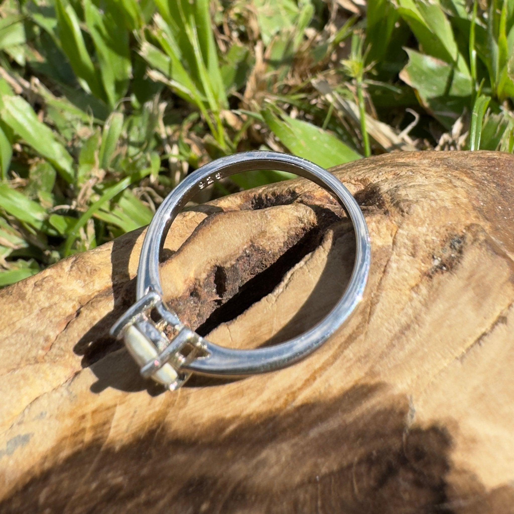 0.7ct Lightning Ridge Opal Ring ~ 'Trinity Tide Light' | 925 Sterling Silver | Solid Australian Opal