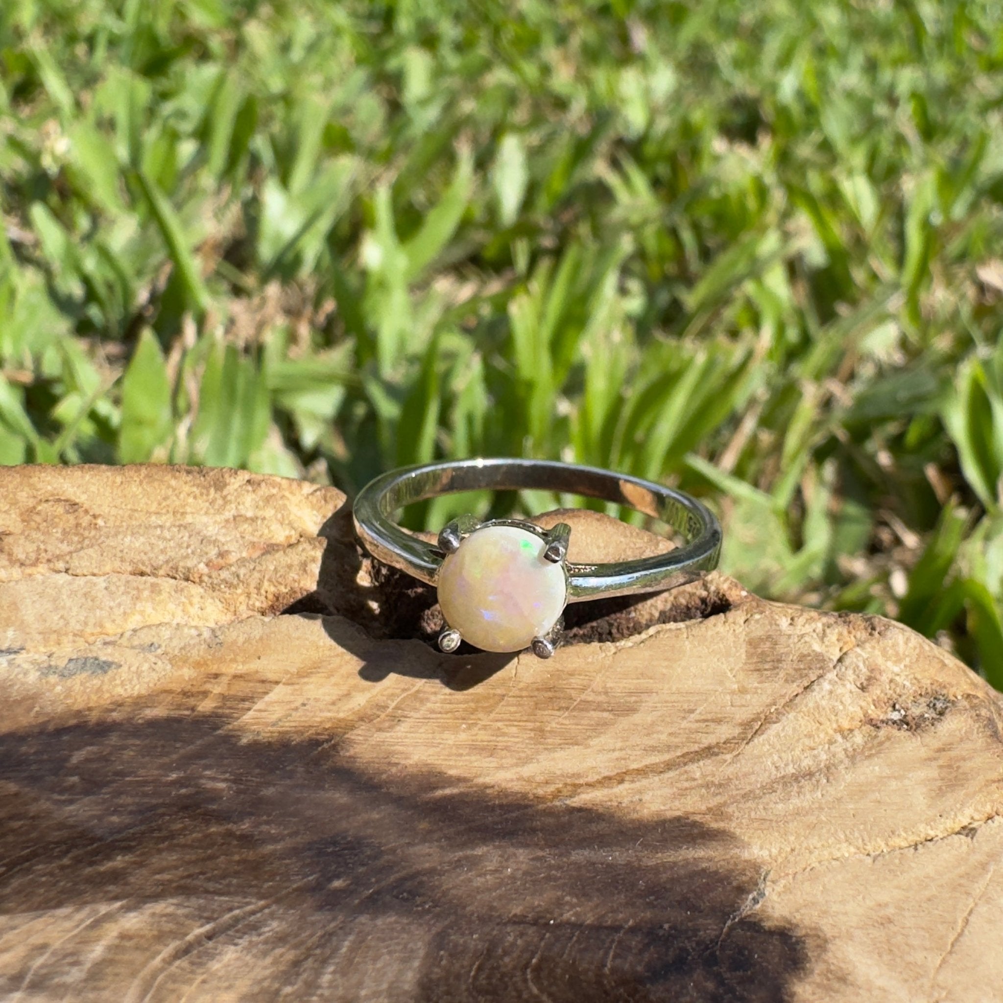 0.7ct Lightning Ridge Opal Ring ~ 'Trinity Tide Light' | 925 Sterling Silver | Solid Australian Opal