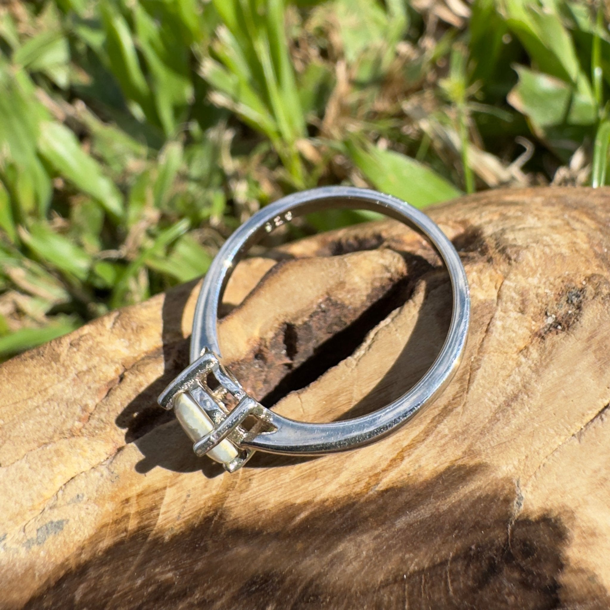 0.7ct Lightning Ridge Opal Ring ~ 'Trinity Tide Light' | 925 Sterling Silver | Solid Australian Opal