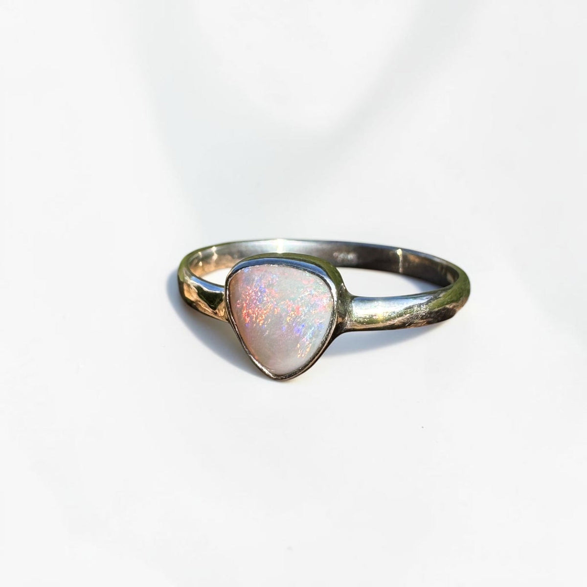 0.7ct Lightning Ridge Opal Ring ~ 'Woolgoolga Ember' | 925 Sterling Silver | Solid Australian Opal
