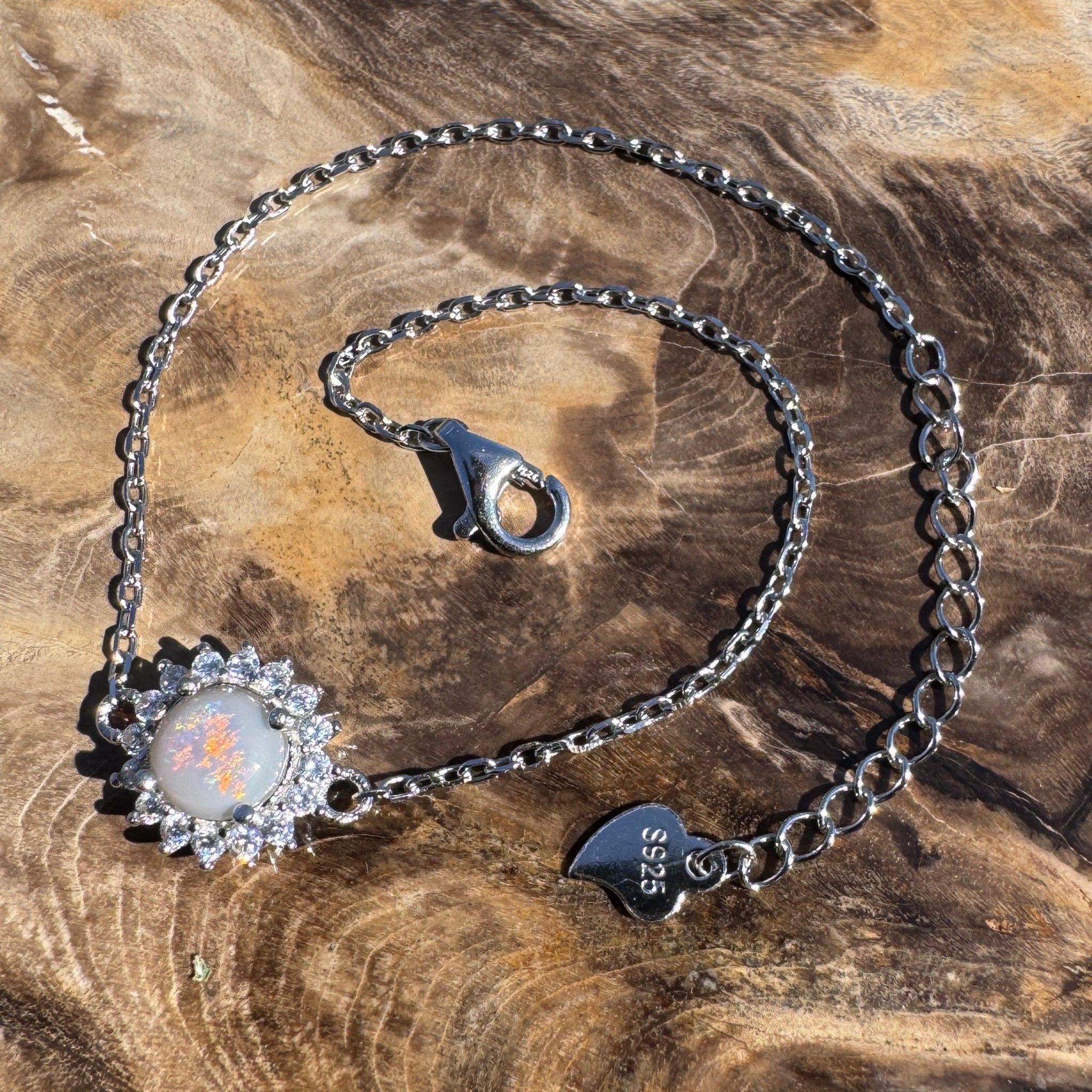 0.8ct Coober Pedy Opal Bracelet ~ 'Arkaroola Ochre' | 925 Sterling Silver | Solid Australian Opal