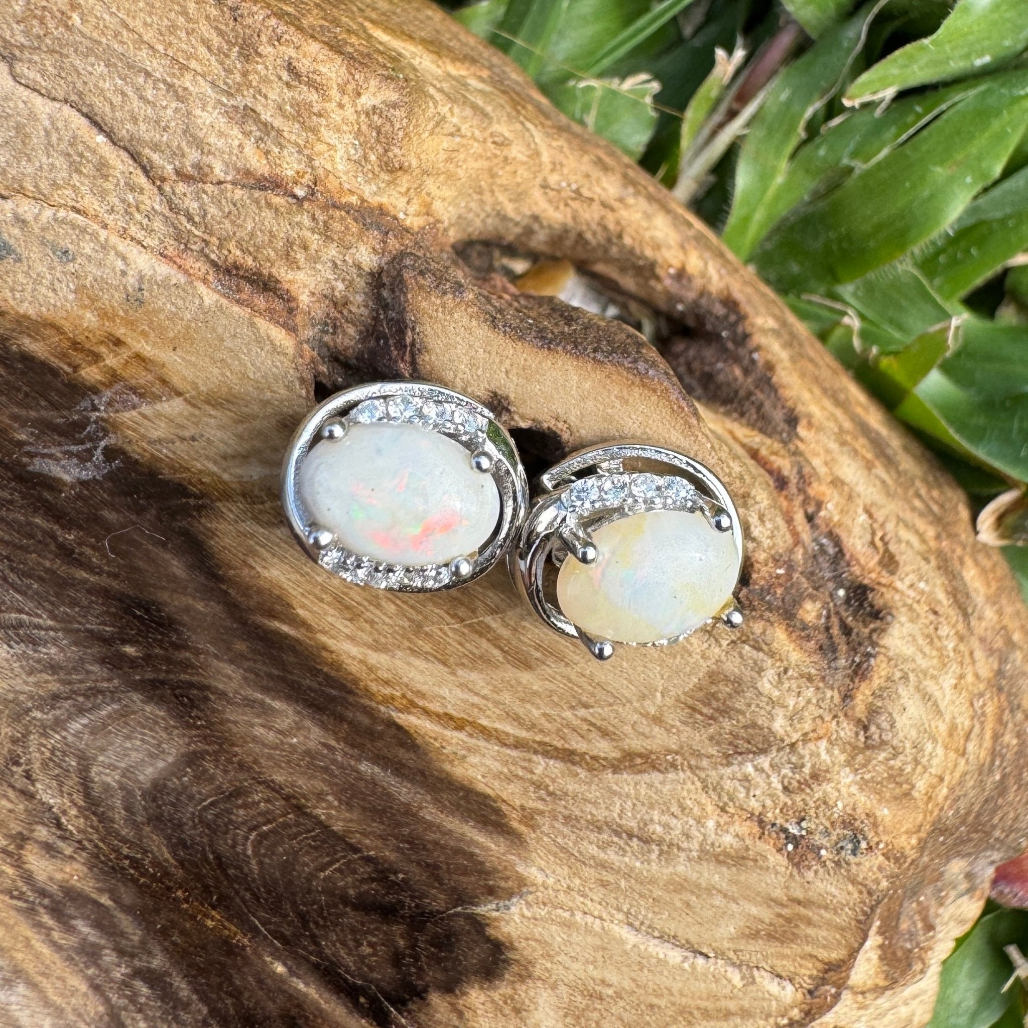0.8ct Coober Pedy Opal Earrings ~ 'Endeavour Cove' | 925 Sterling Silver | Solid Australian Opal