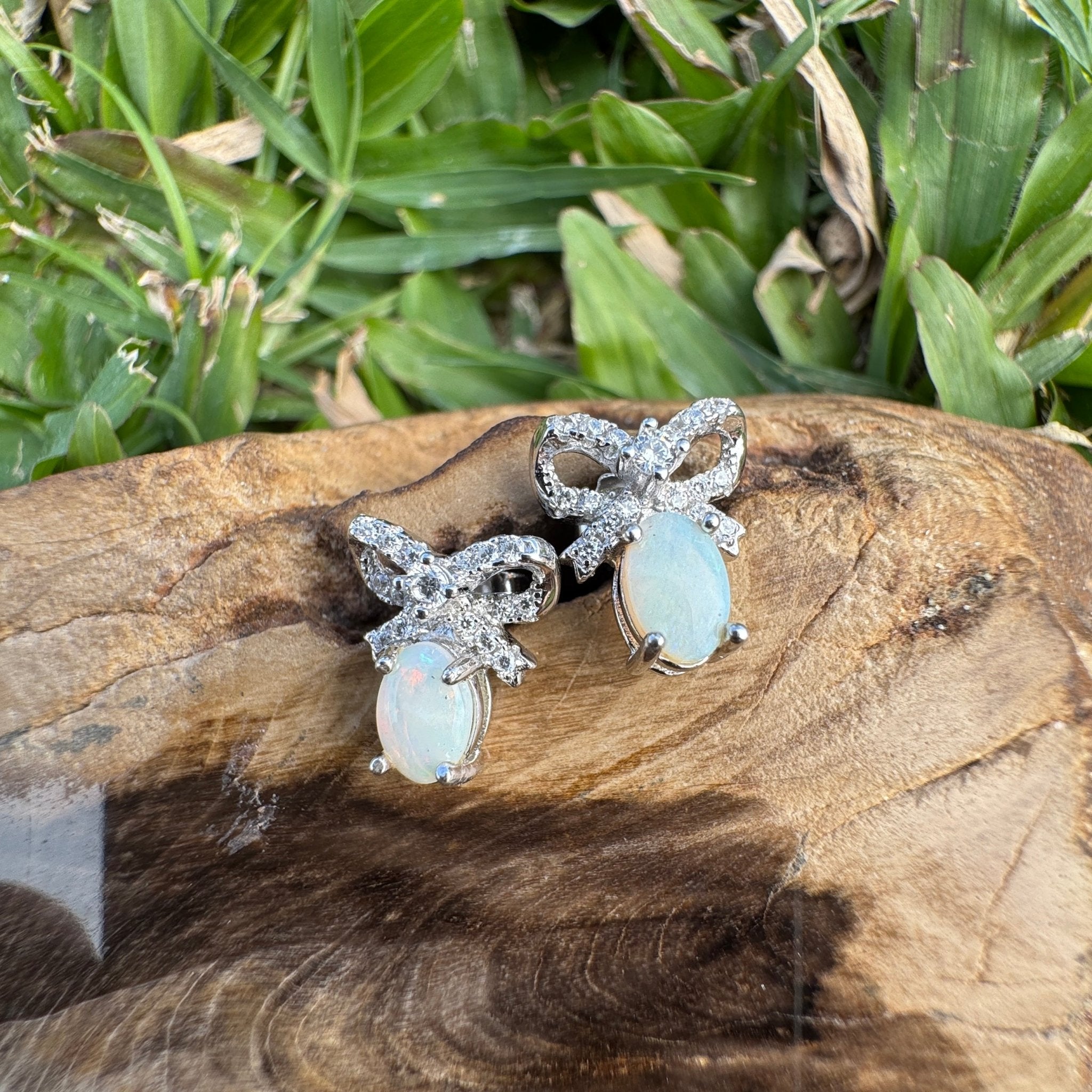 0.8ct Coober Pedy Opal Earrings ~ 'Hinchinbrook Passage' | 925 Sterling Silver | Solid Australian Opal