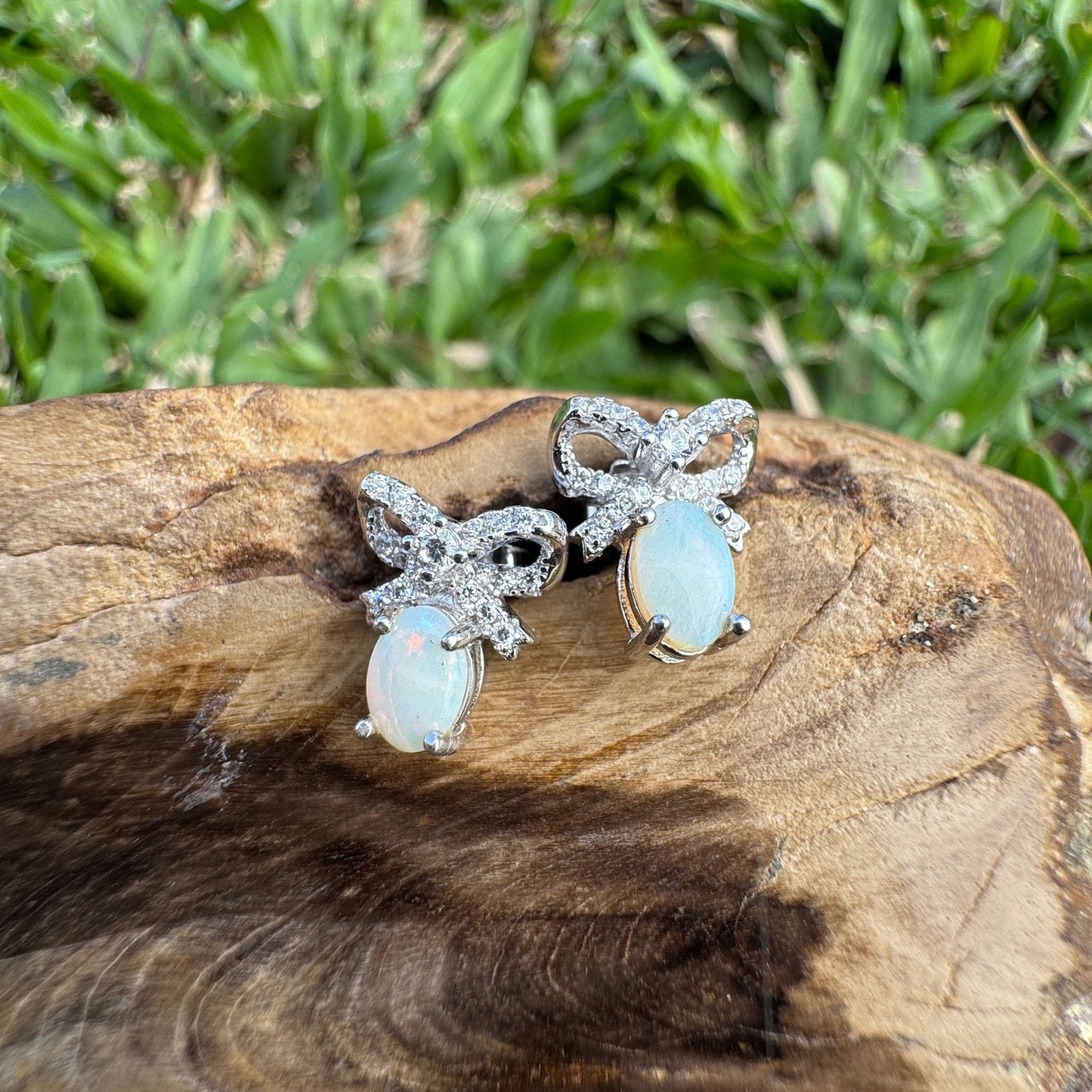 0.8ct Coober Pedy Opal Earrings ~ 'Hinchinbrook Passage' | 925 Sterling Silver | Solid Australian Opal