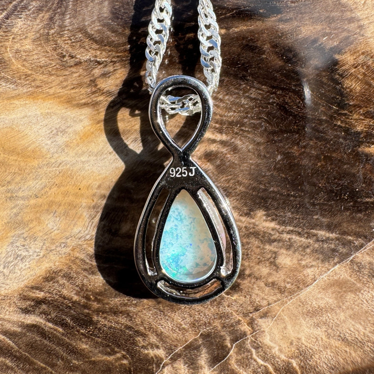 0.8ct Coober Pedy Opal Pendant Necklace ~ 'Fremantle Fresh' | 925 Sterling Silver | Solid Australian Opal