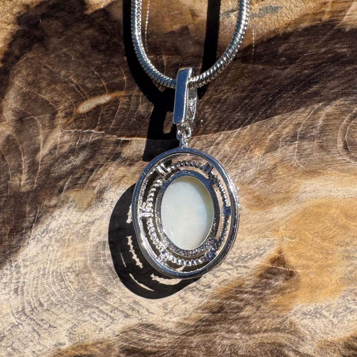 0.8ct Coober Pedy Opal Pendant Necklace ~ 'Katherine Gorge Amber' | 925 Sterling Silver | Solid Australian Opal