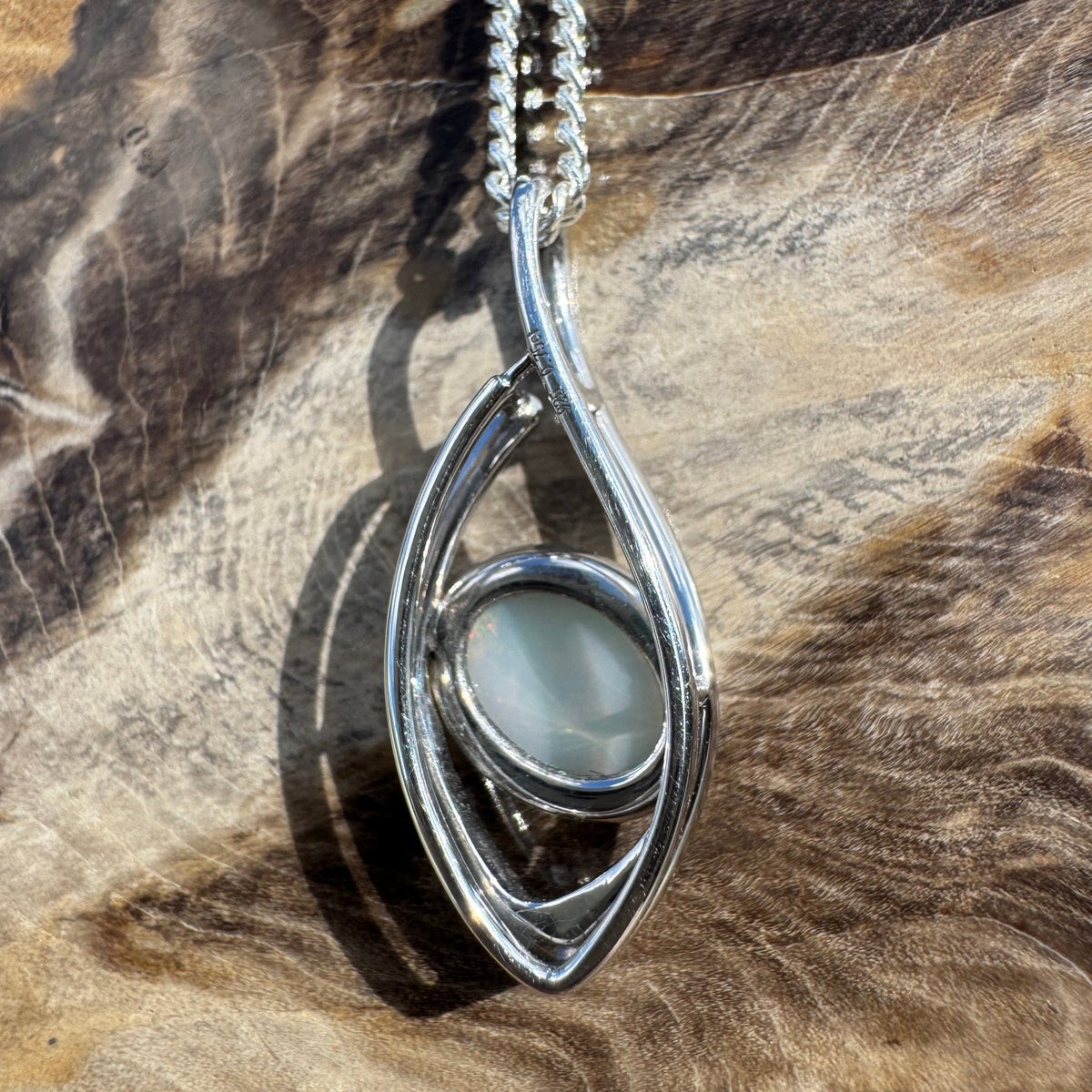 0.8ct Coober Pedy Opal Pendant Necklace ~ 'Kings Canyon Shadow' | 925 Sterling Silver | Solid Australian Opal