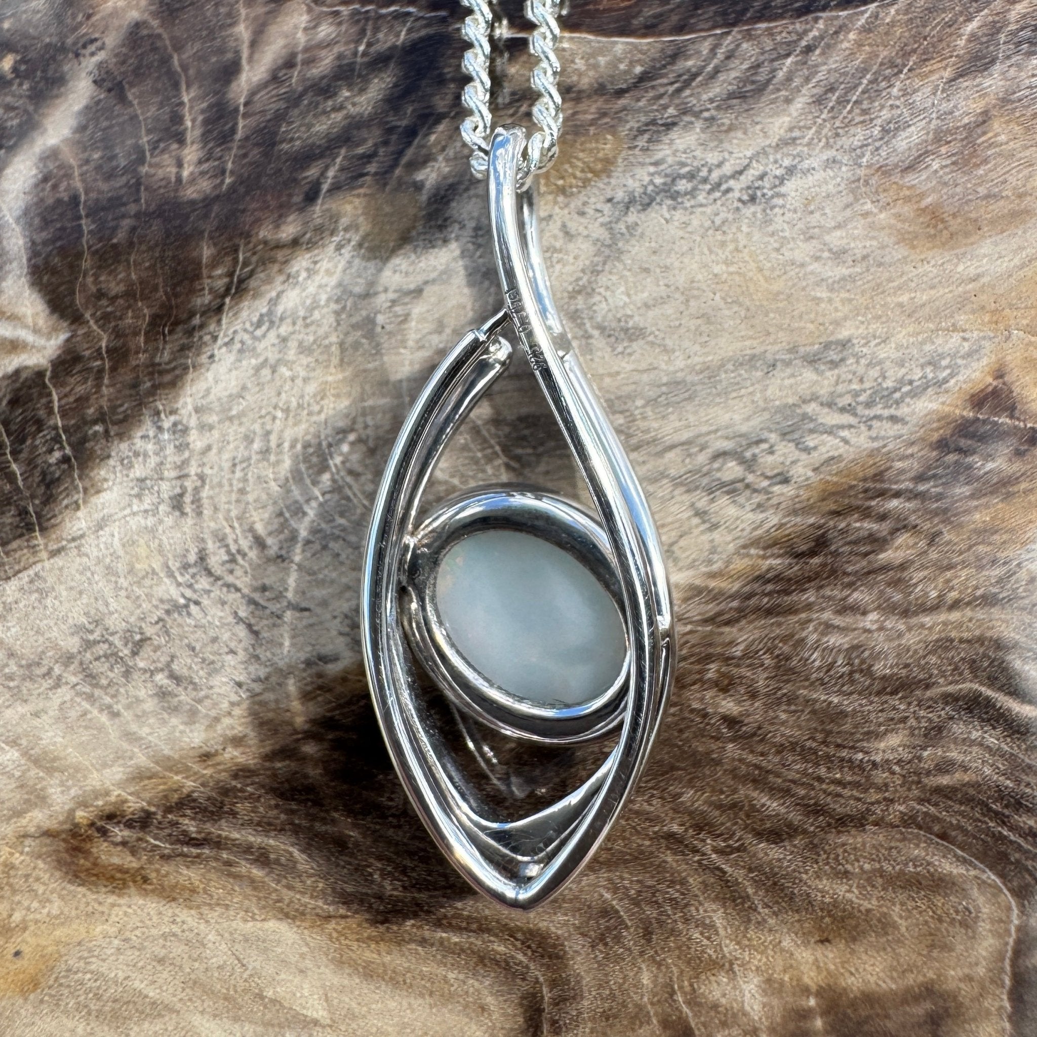 0.8ct Coober Pedy Opal Pendant Necklace ~ 'Kings Canyon Shadow' | 925 Sterling Silver | Solid Australian Opal