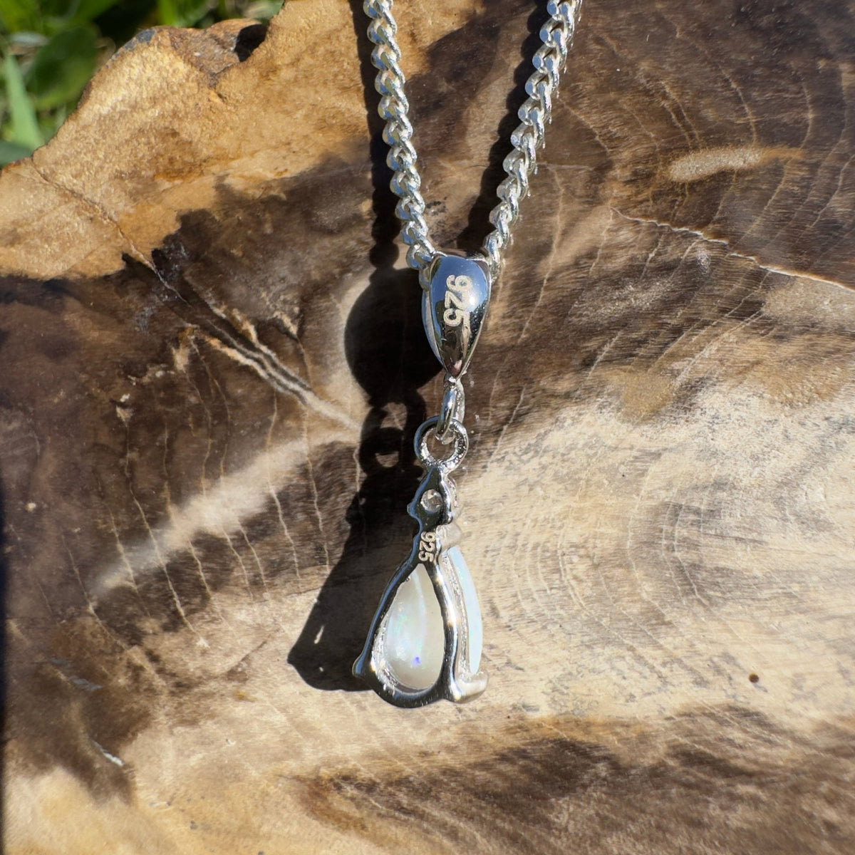 0.8ct Coober Pedy Opal Pendant Necklace ~ 'Lucky Bay Lustre ~' | 925 Sterling Silver | Solid Australian Opal