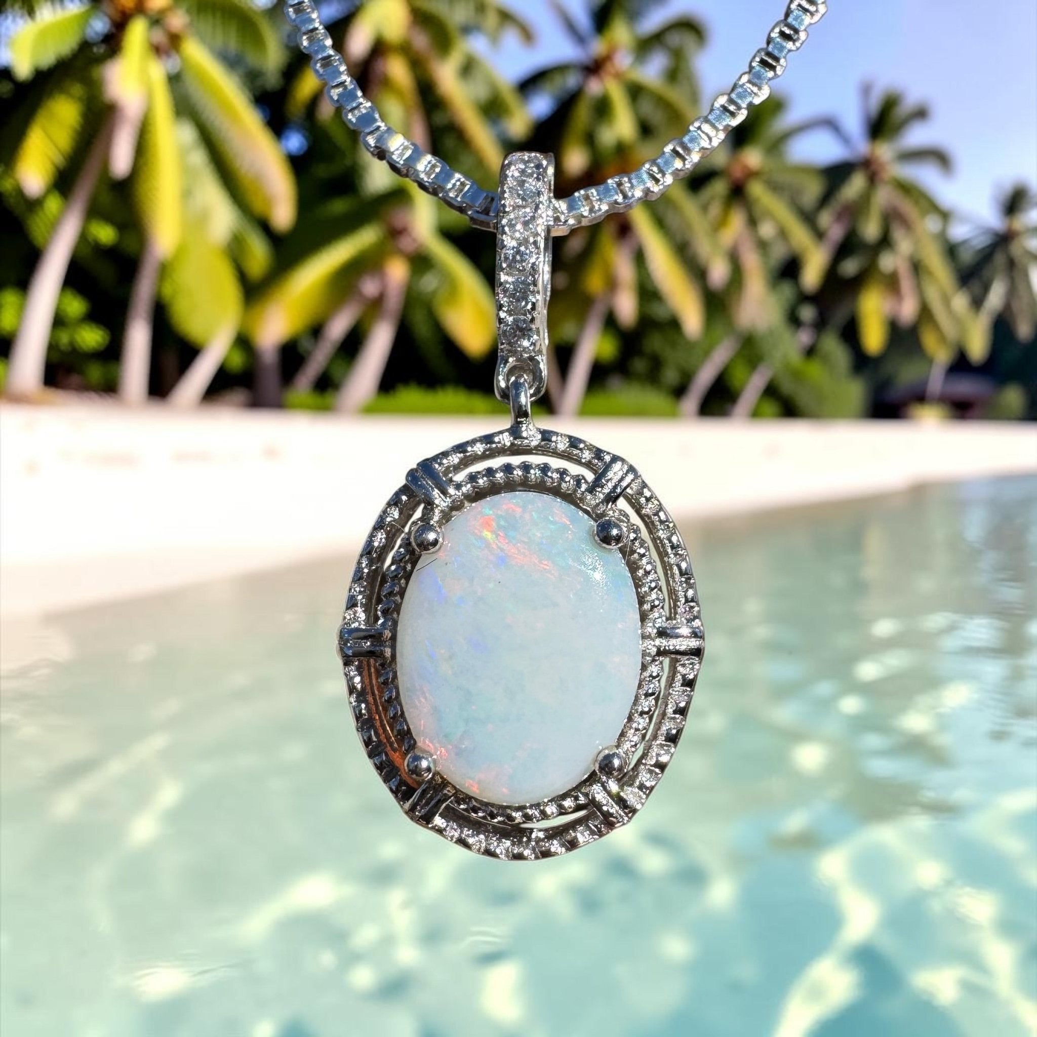 0.8ct Coober Pedy Opal Pendant Necklace ~ 'Mossman Gorge Amber' | 925 Sterling Silver | Solid Australian Opal