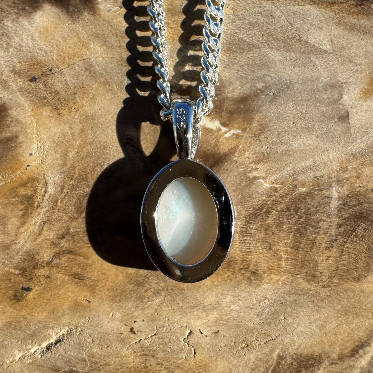 0.8ct Coober Pedy Opal Pendant Necklace ~ 'Otway Ridge Light' | 925 Sterling Silver | Solid Australian Opal