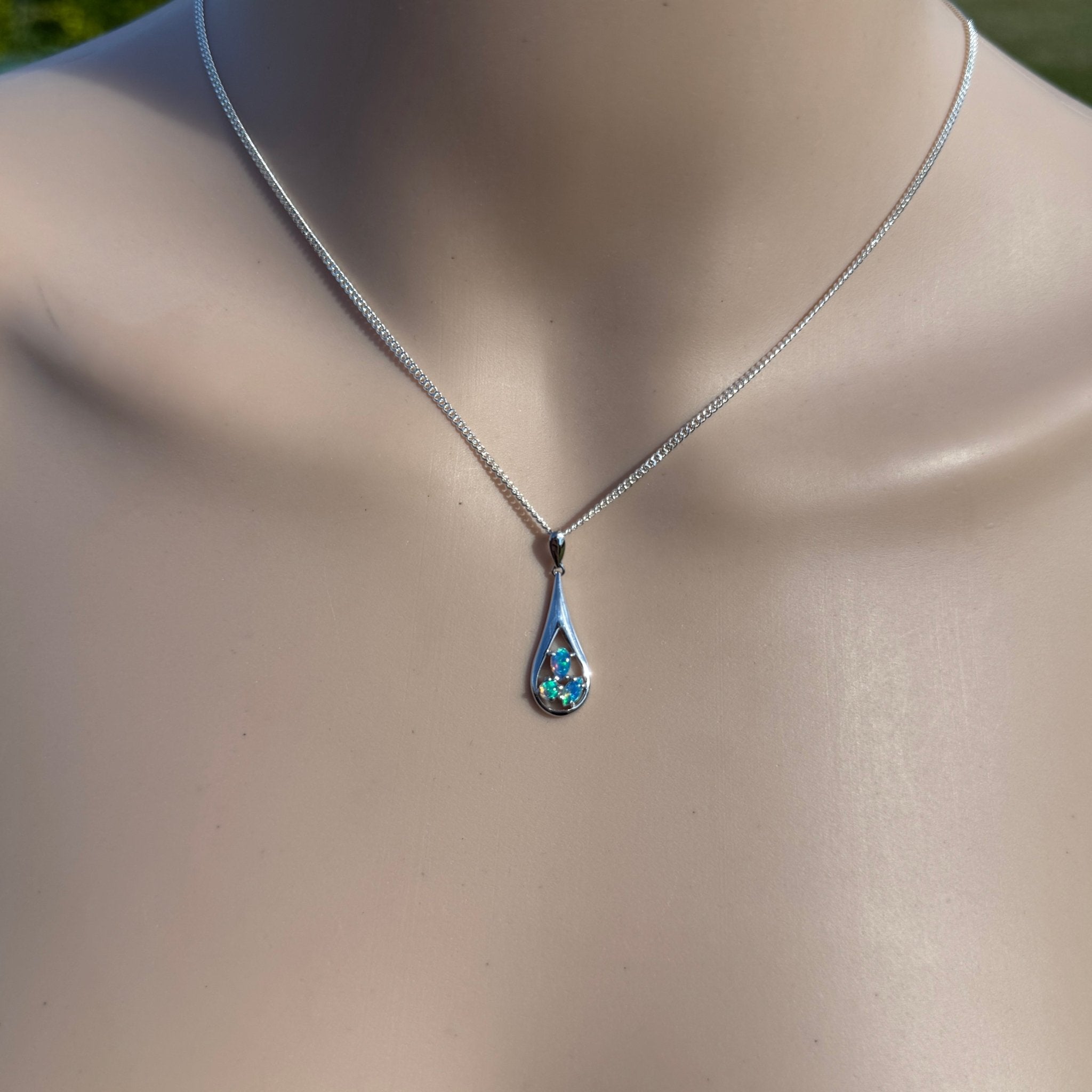 0.8ct Coober Pedy Opal Pendant Necklace ~ 'Quorn Valley Light' | 925 Sterling Silver | Solid Australian Opal