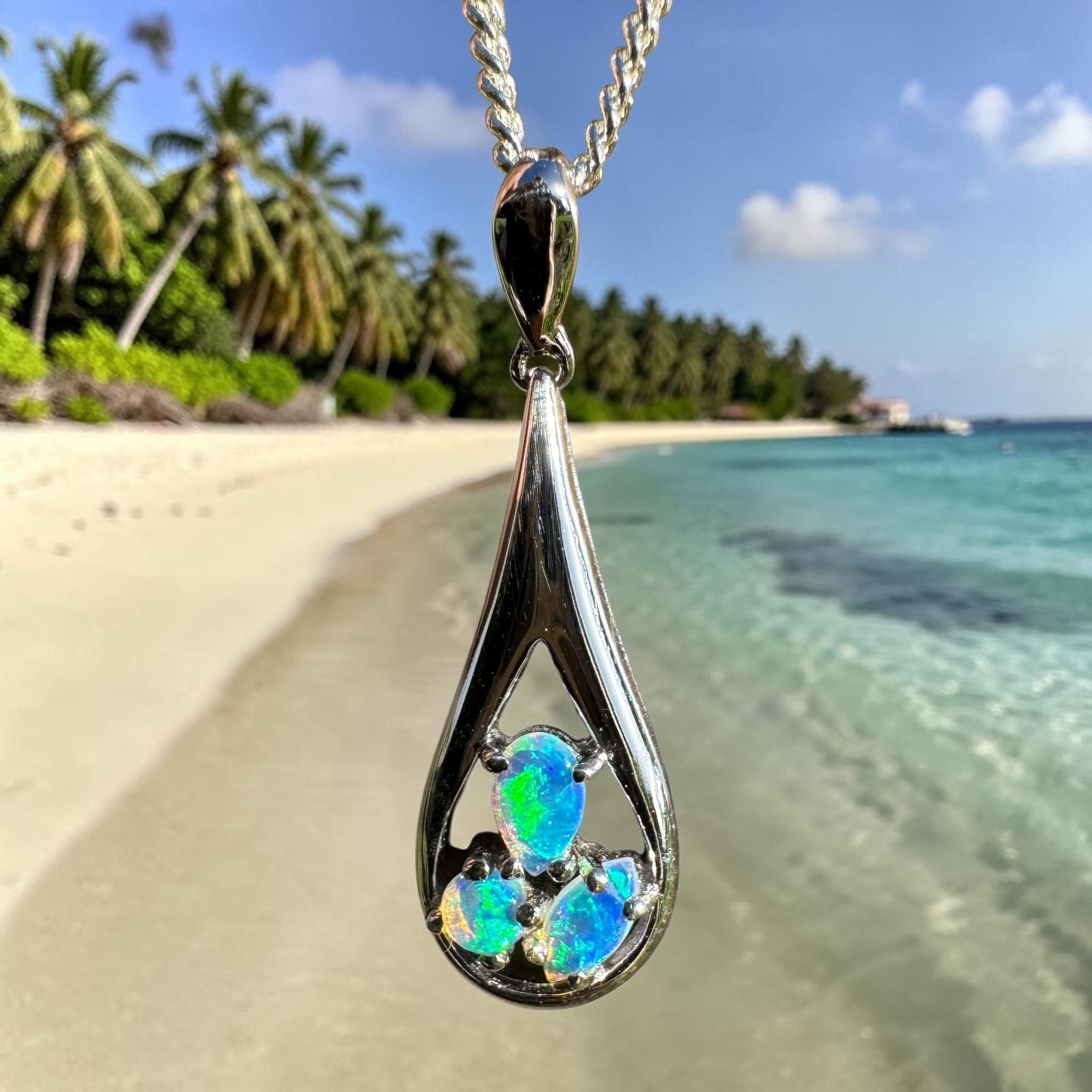 0.8ct Coober Pedy Opal Pendant Necklace ~ 'Quorn Valley Light' | 925 Sterling Silver | Solid Australian Opal