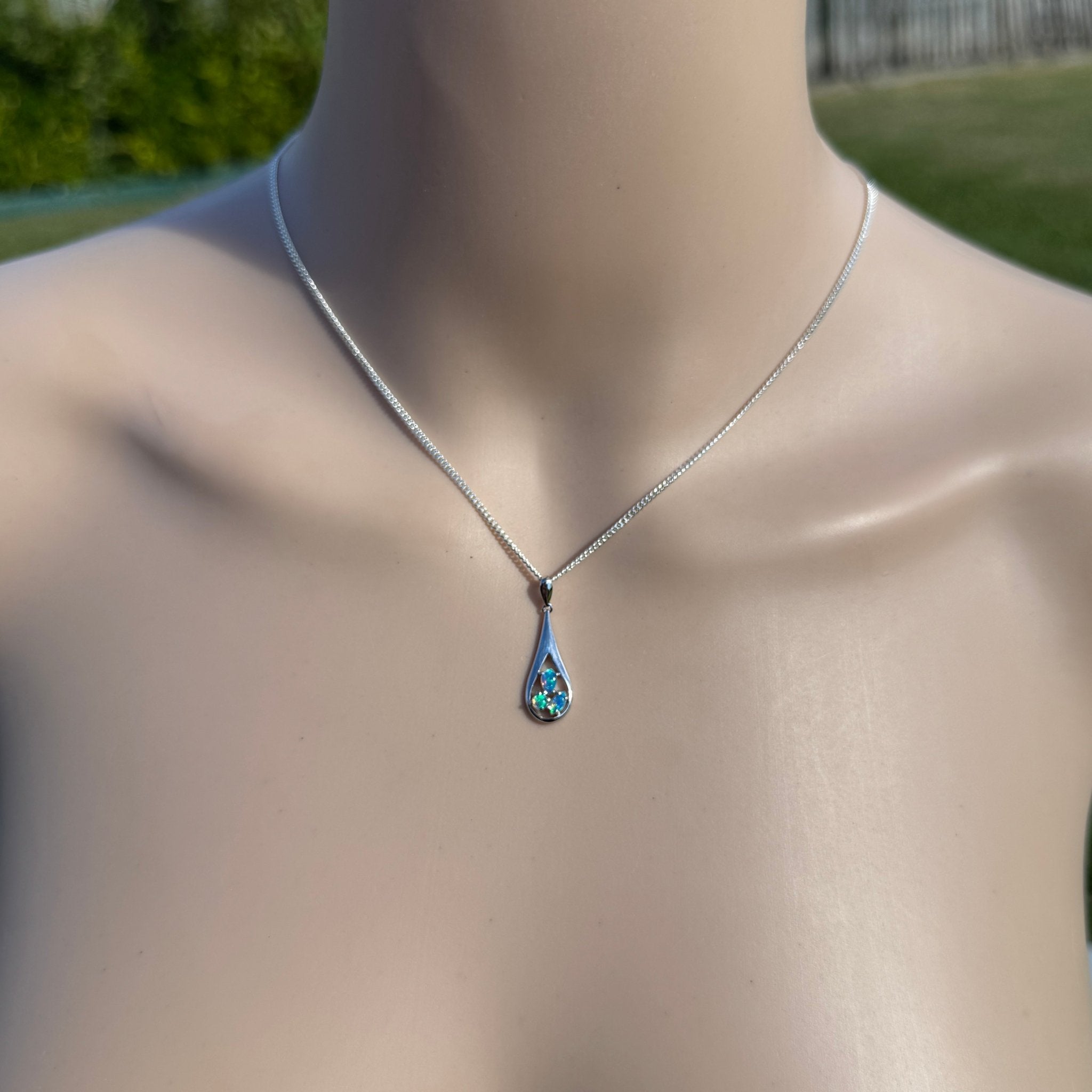 0.8ct Coober Pedy Opal Pendant Necklace ~ 'Quorn Valley Light' | 925 Sterling Silver | Solid Australian Opal