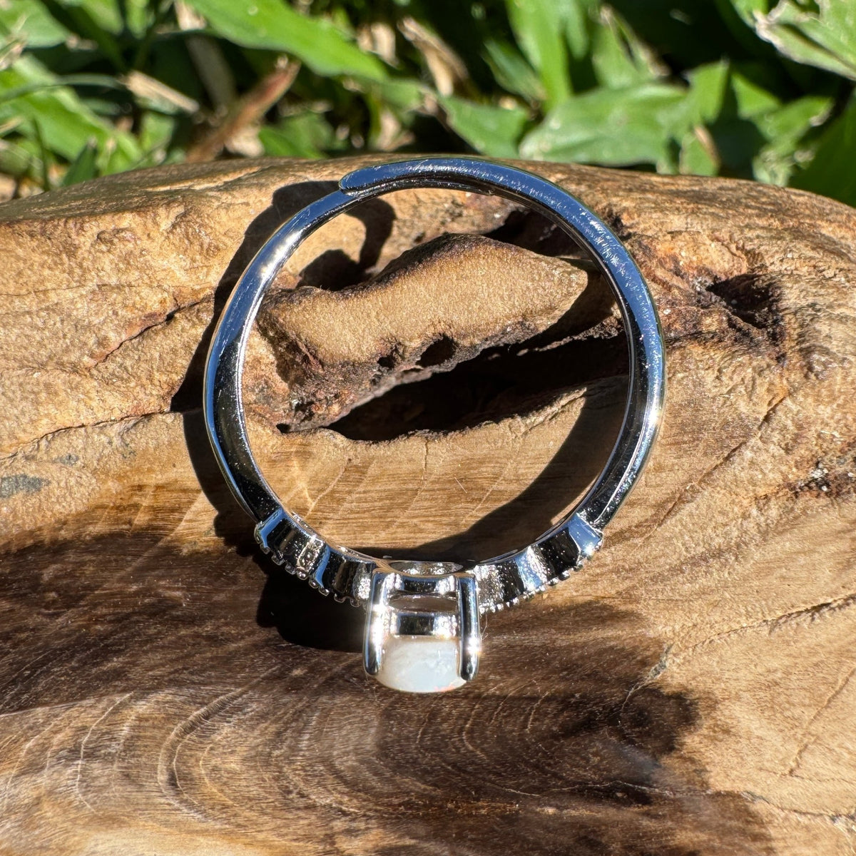 0.8ct Coober Pedy Opal Ring ~ 'Nullarbor Clouds' | 925 Sterling Silver | Solid Australian Opal