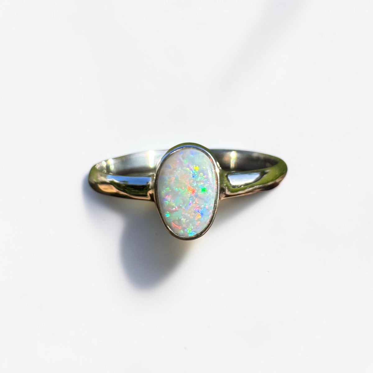 0.8ct Lightning Ridge Opal Ring ~ 'Culburra Ember' | 925 Sterling Silver | Solid Australian Opal