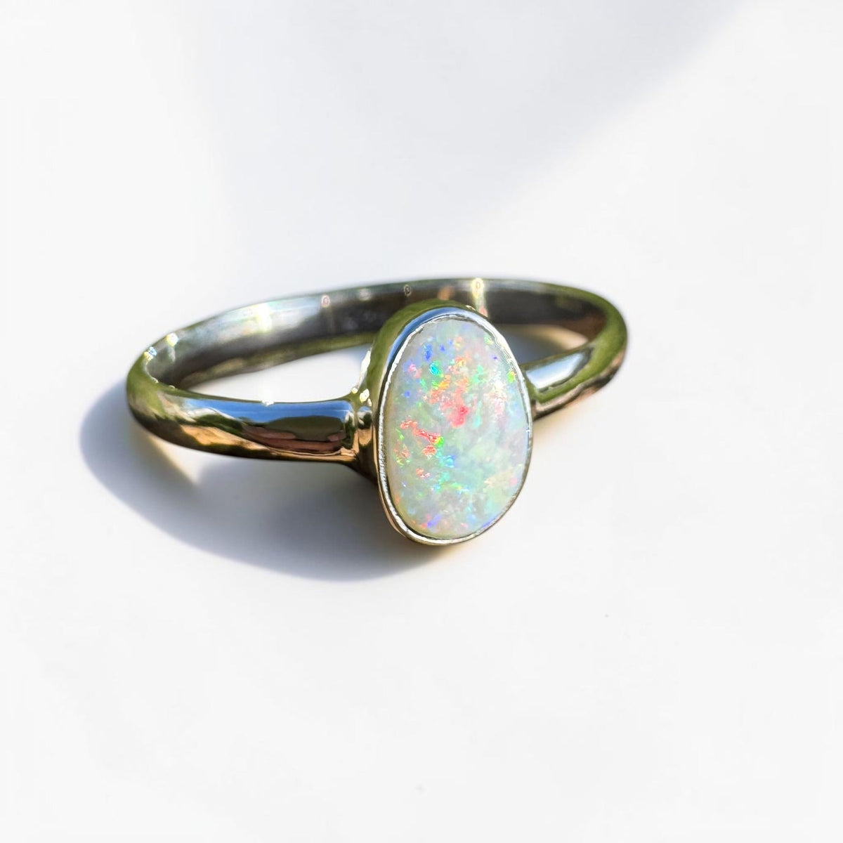 0.8ct Lightning Ridge Opal Ring ~ 'Culburra Ember' | 925 Sterling Silver | Solid Australian Opal