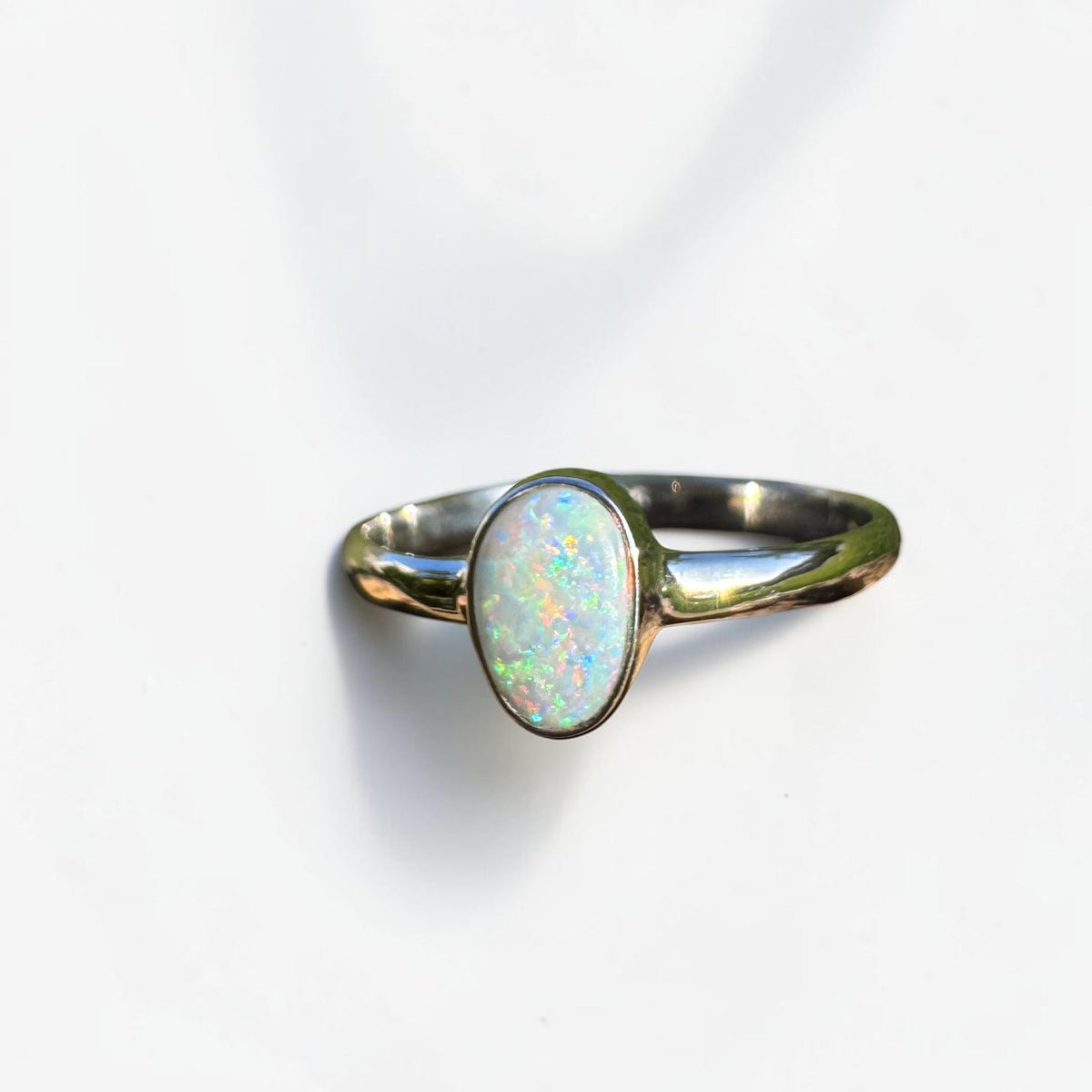 0.8ct Lightning Ridge Opal Ring ~ 'Culburra Ember' | 925 Sterling Silver | Solid Australian Opal
