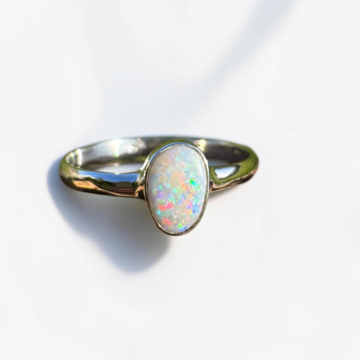 0.8ct Lightning Ridge Opal Ring ~ 'Culburra Ember' | 925 Sterling Silver | Solid Australian Opal