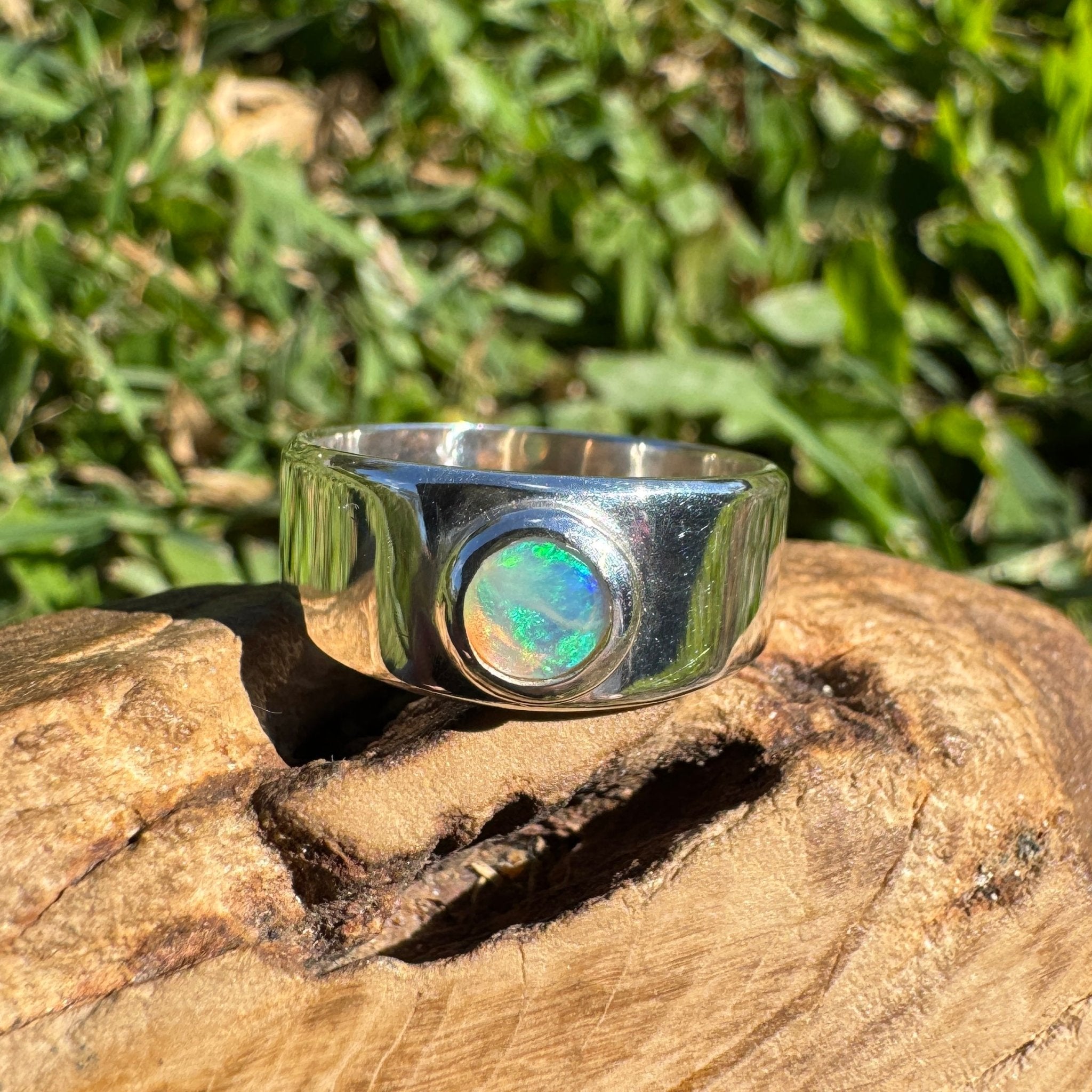 0.8ct Lightning Ridge Opal Ring ~ 'Esperance Blue' | 925 Sterling Silver | Solid Australian Opal