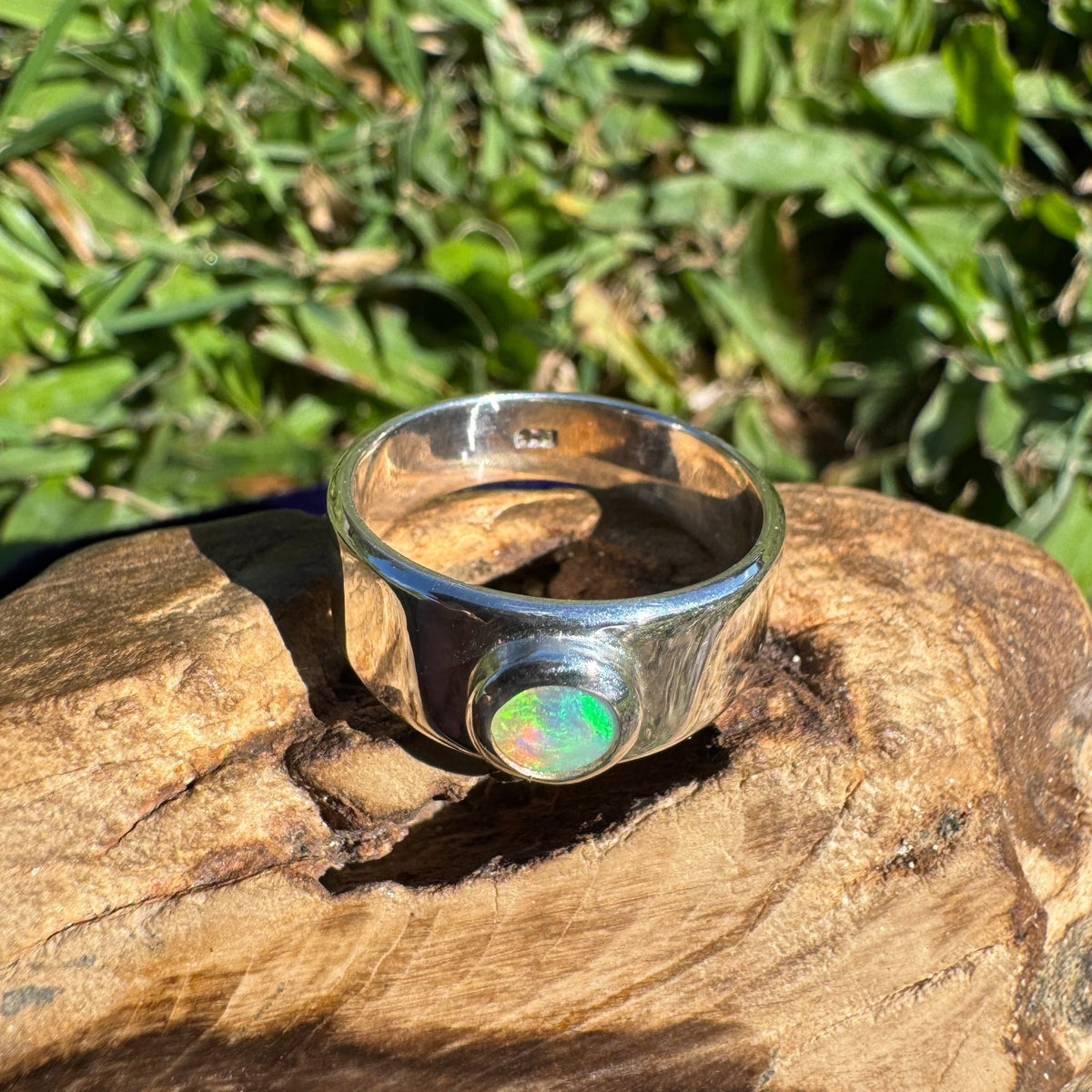 0.8ct Lightning Ridge Opal Ring ~ 'Esperance Blue' | 925 Sterling Silver | Solid Australian Opal