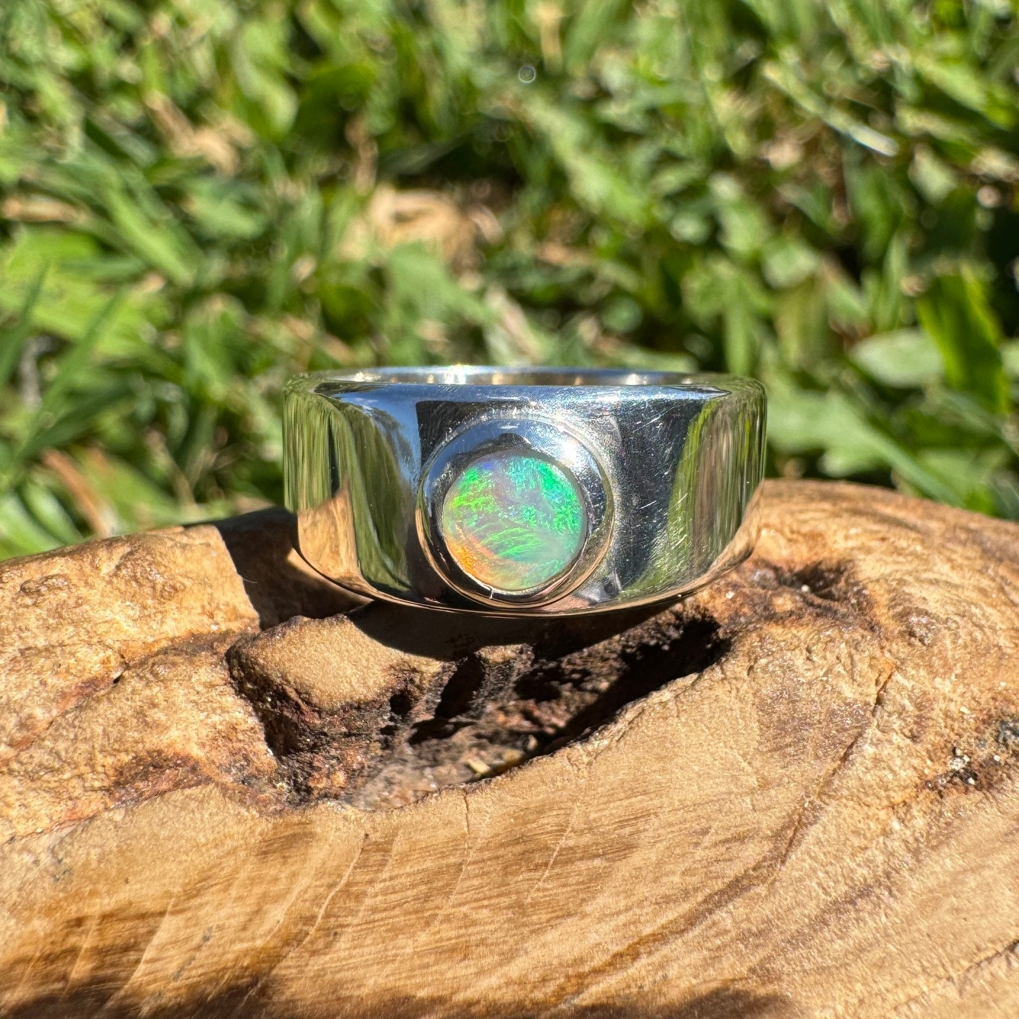 0.8ct Lightning Ridge Opal Ring ~ 'Esperance Blue' | 925 Sterling Silver | Solid Australian Opal