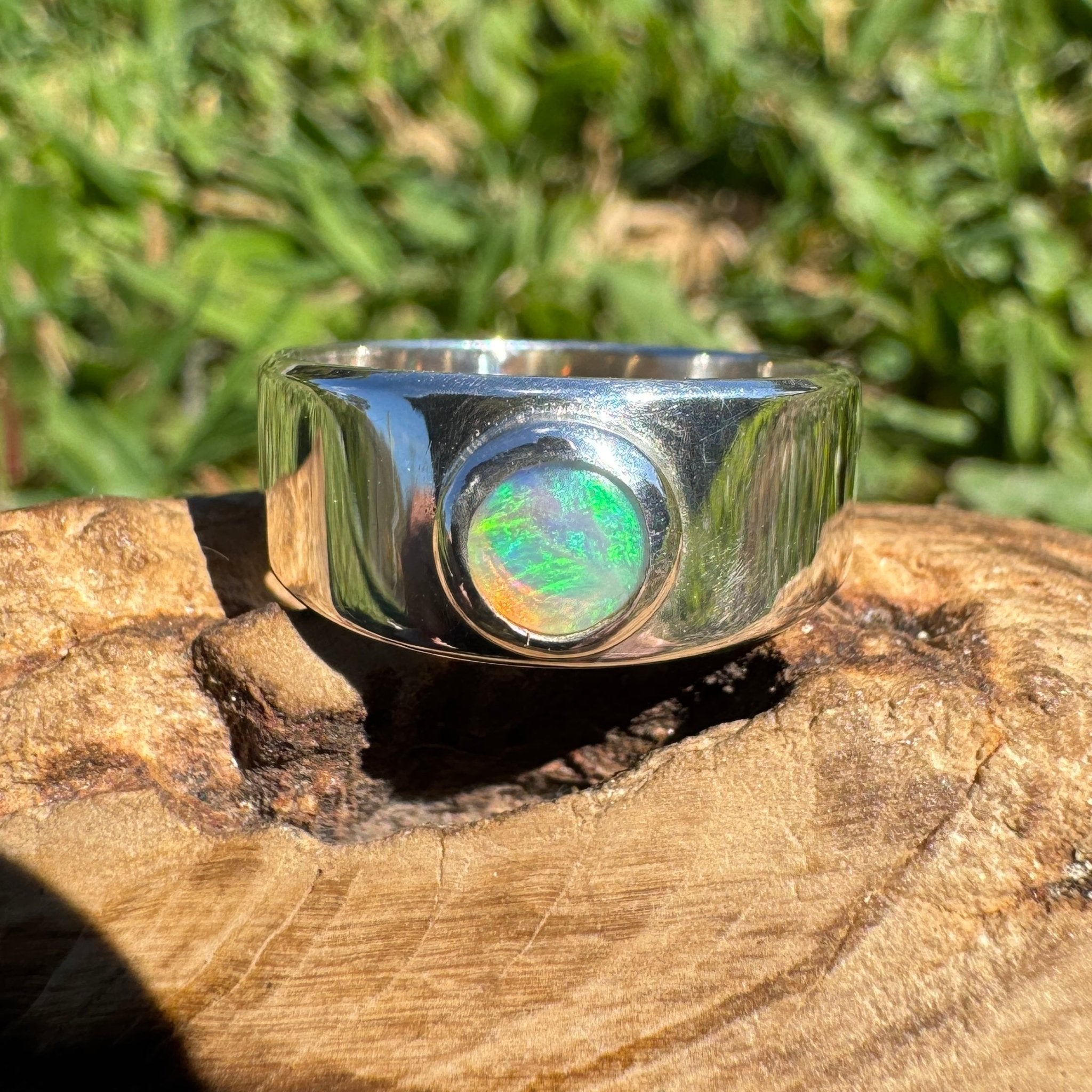 0.8ct Lightning Ridge Opal Ring ~ 'Esperance Blue' | 925 Sterling Silver | Solid Australian Opal