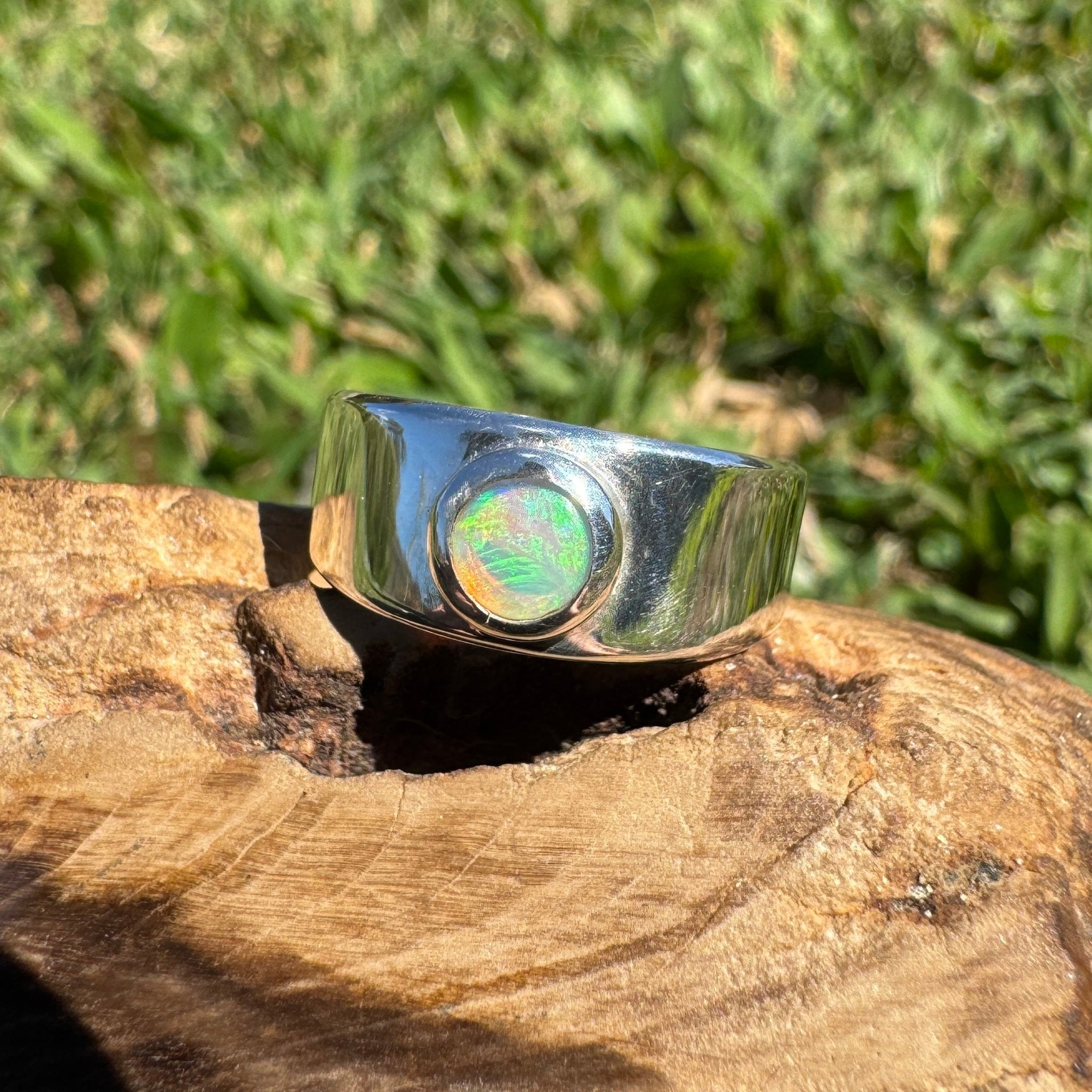 0.8ct Lightning Ridge Opal Ring ~ 'Esperance Blue' | 925 Sterling Silver | Solid Australian Opal