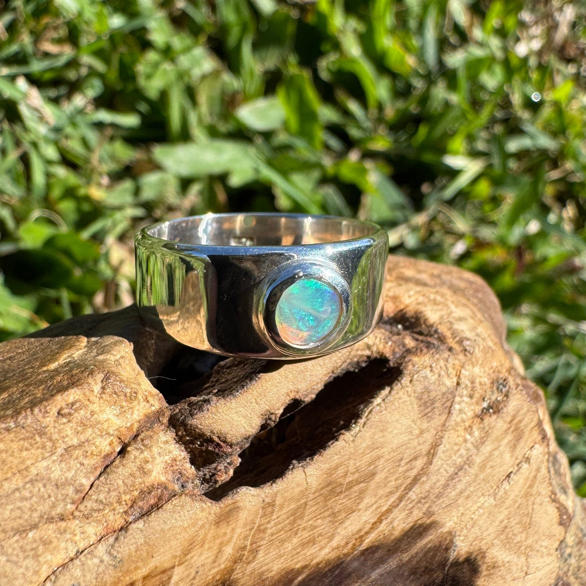 0.8ct Lightning Ridge Opal Ring ~ 'Esperance Blue' | 925 Sterling Silver | Solid Australian Opal