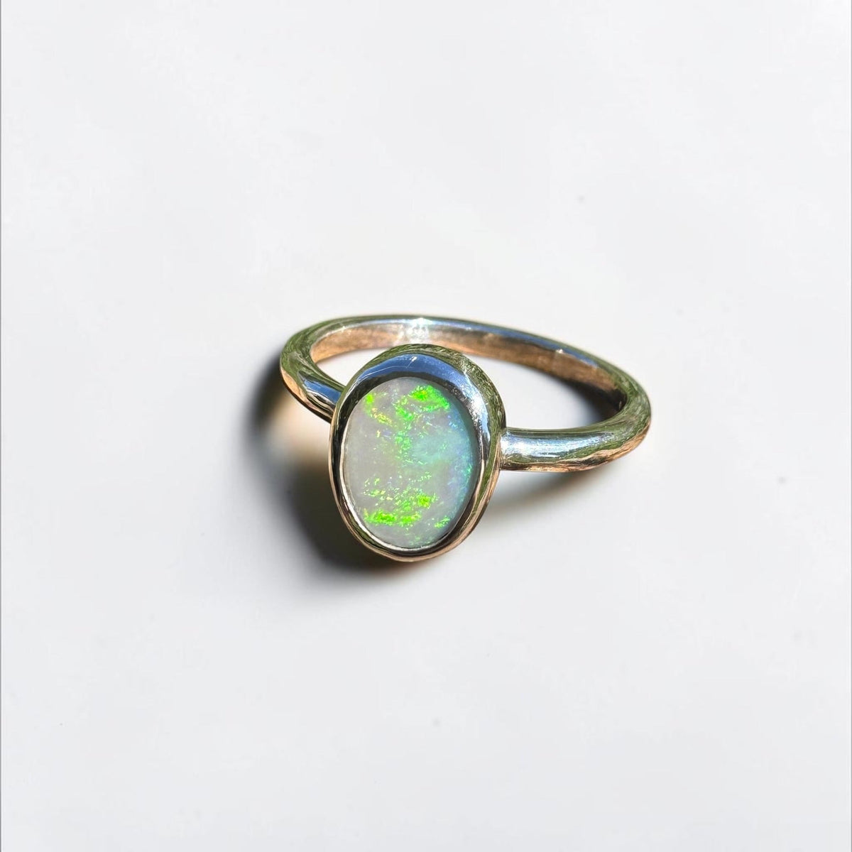0.8ct Lightning Ridge Opal Ring ~ 'Lesueur Wildflower' | 925 Sterling Silver | Solid Australian Opal