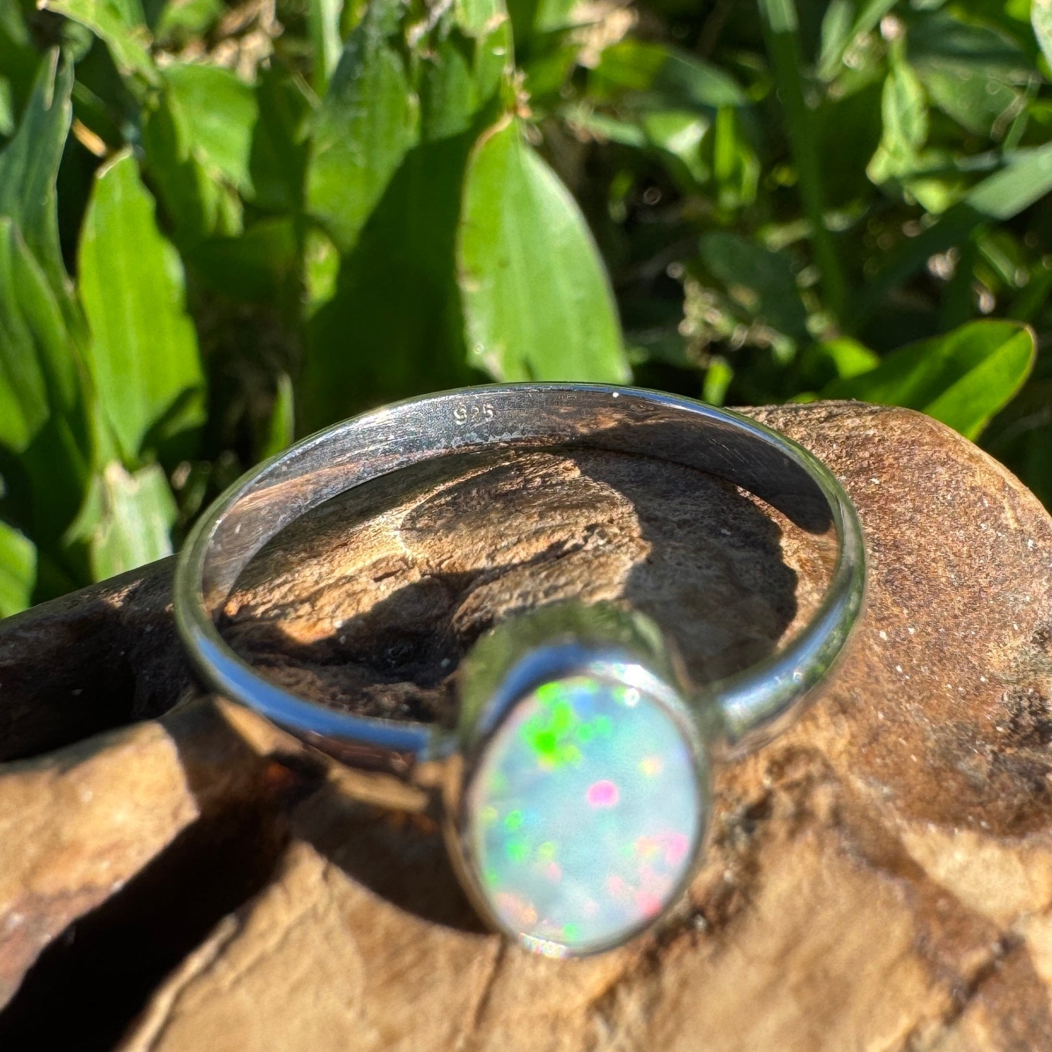 0.8ct Lightning Ridge Opal Ring ~ 'Montague Current' | 925 Sterling Silver | Solid Australian Opal