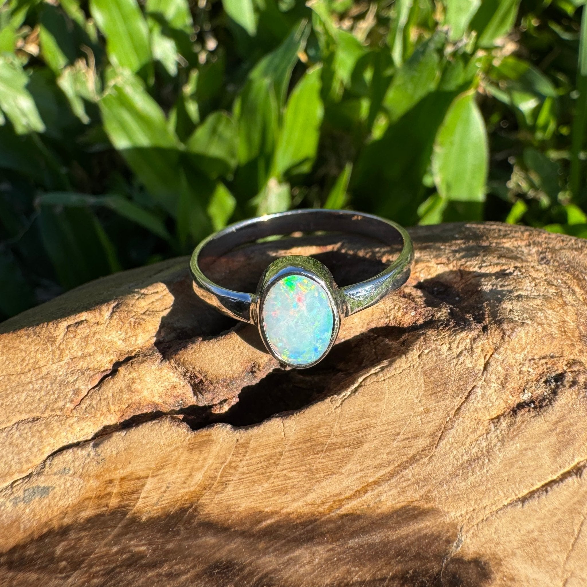 0.8ct Lightning Ridge Opal Ring ~ 'Montague Current' | 925 Sterling Silver | Solid Australian Opal