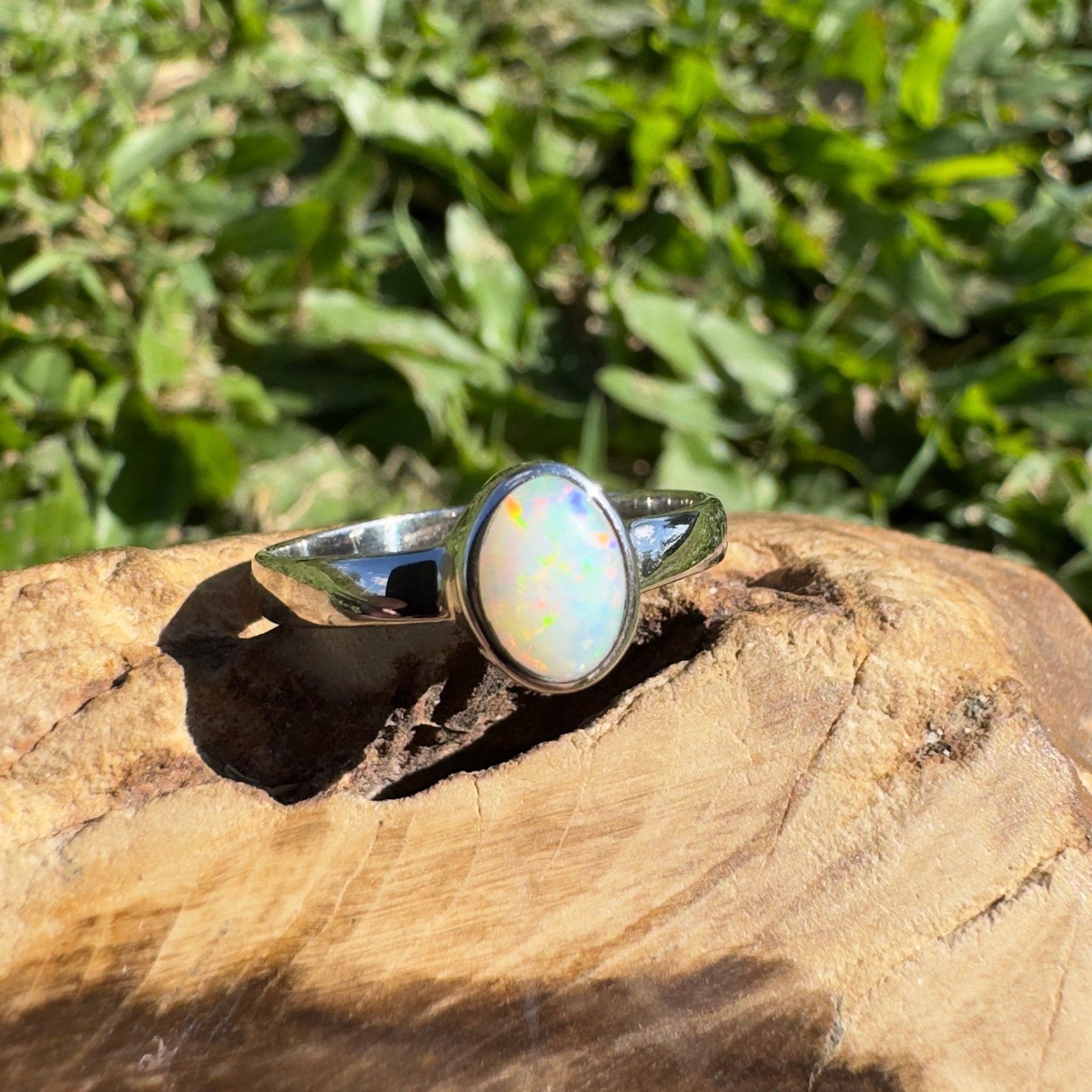 0.8ct Lightning Ridge Opal Ring ~ 'Southern Cross Shimmer' | 925 Sterling Silver | Solid Australian Opal