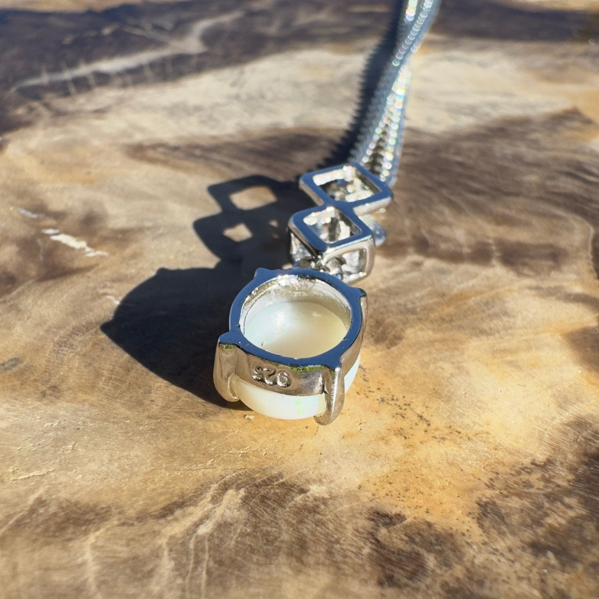 0.9ct Coober Pedy Opal Pendant Necklace ~ 'Arkaroola Glow' | 925 Sterling Silver | Solid Australian Opal