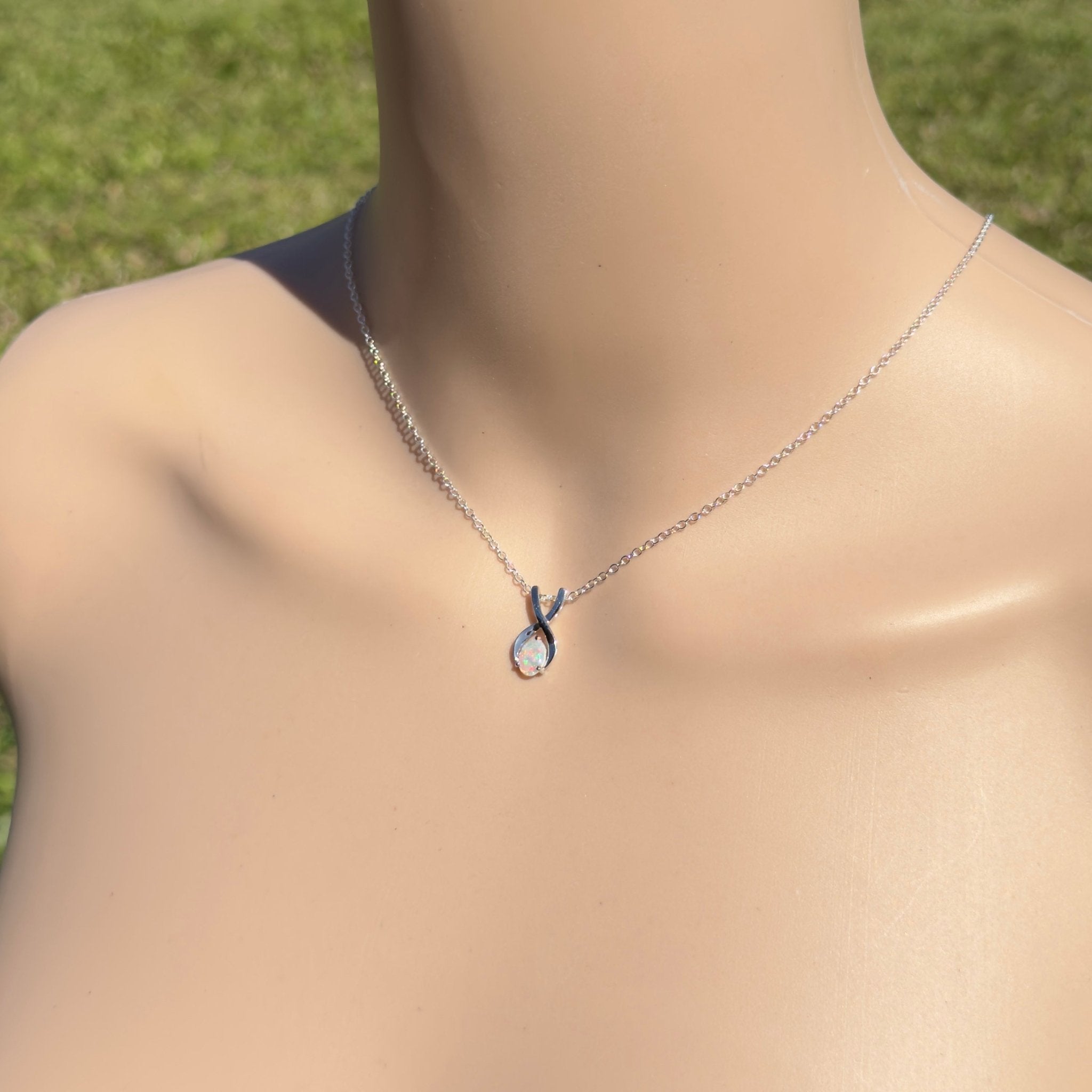 0.9ct Coober Pedy Opal Pendant Necklace ~ 'Bermagui Beams' | 925 Sterling Silver | Solid Australian Opal
