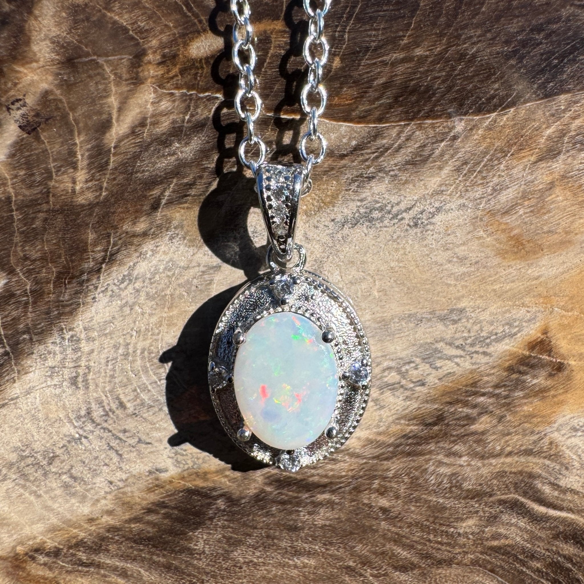0.9ct Coober Pedy Opal Pendant Necklace ~ 'Budderoo Glow' | 925 Sterling Silver | Solid Australian Opal
