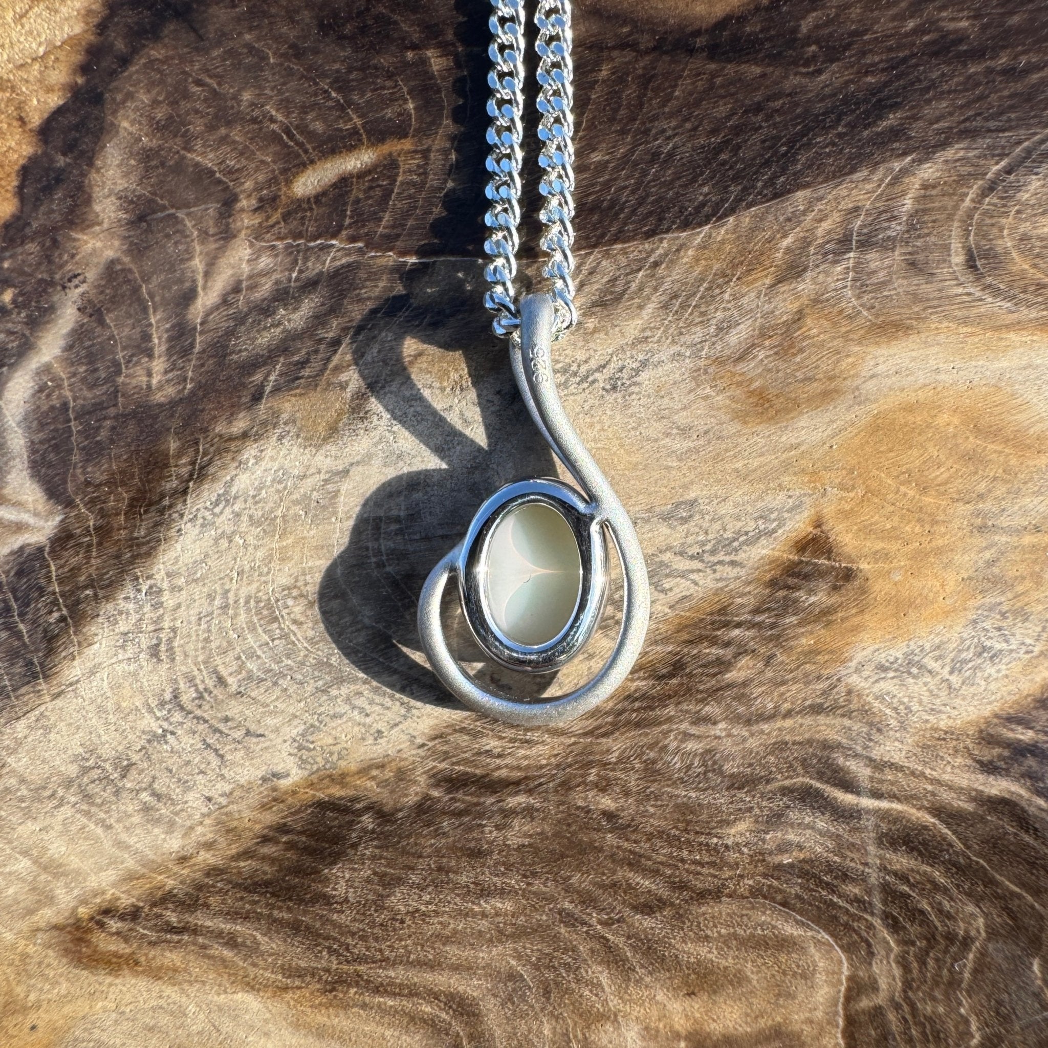 0.9ct Coober Pedy Opal Pendant Necklace ~ 'Flinders Flame' | 925 Sterling Silver | Solid Australian Opal