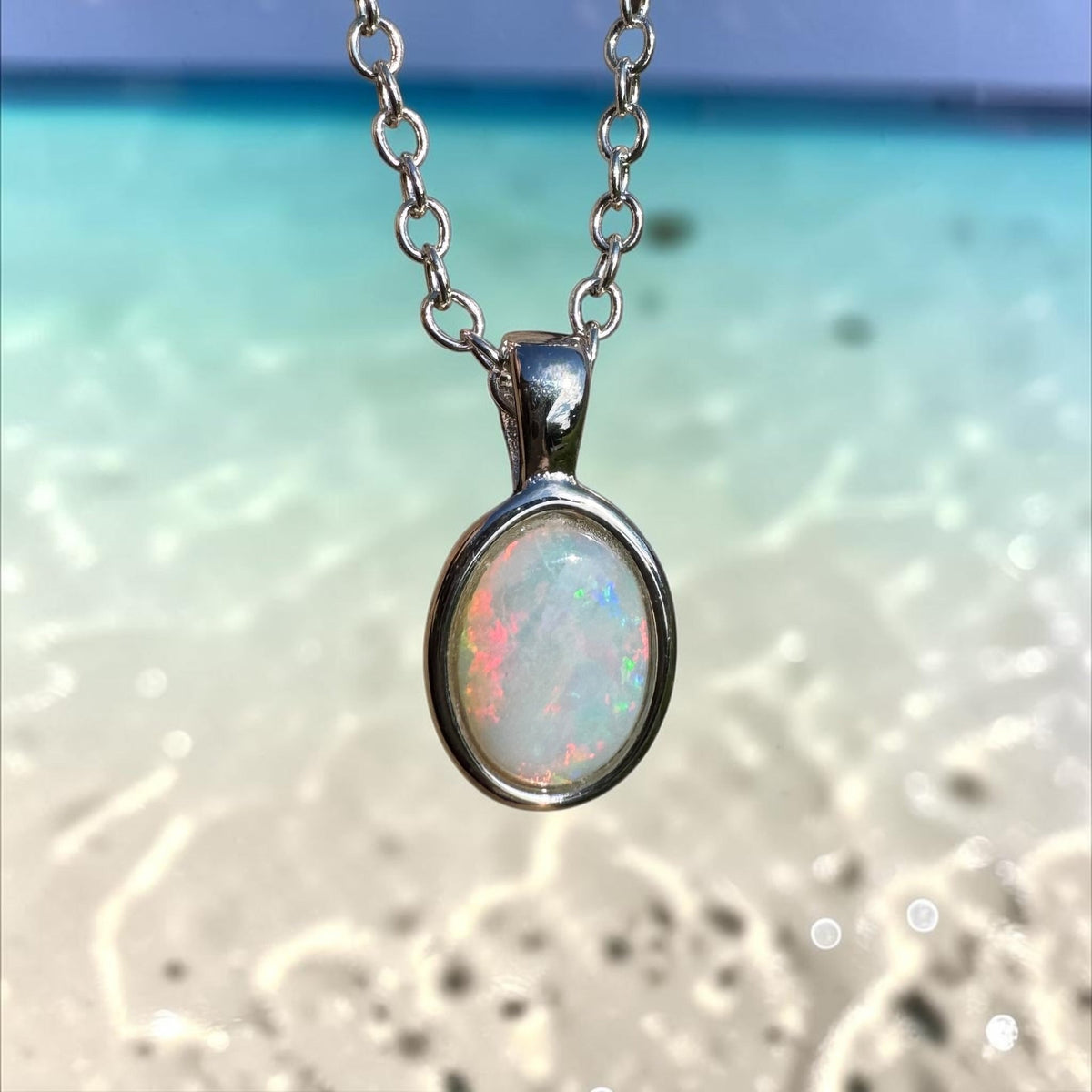 0.9ct Coober Pedy Opal Pendant Necklace ~ 'Ormiston Gorge Glow' | Yellow Gold Coated 925 Sterling Silver | Solid Australian Opal