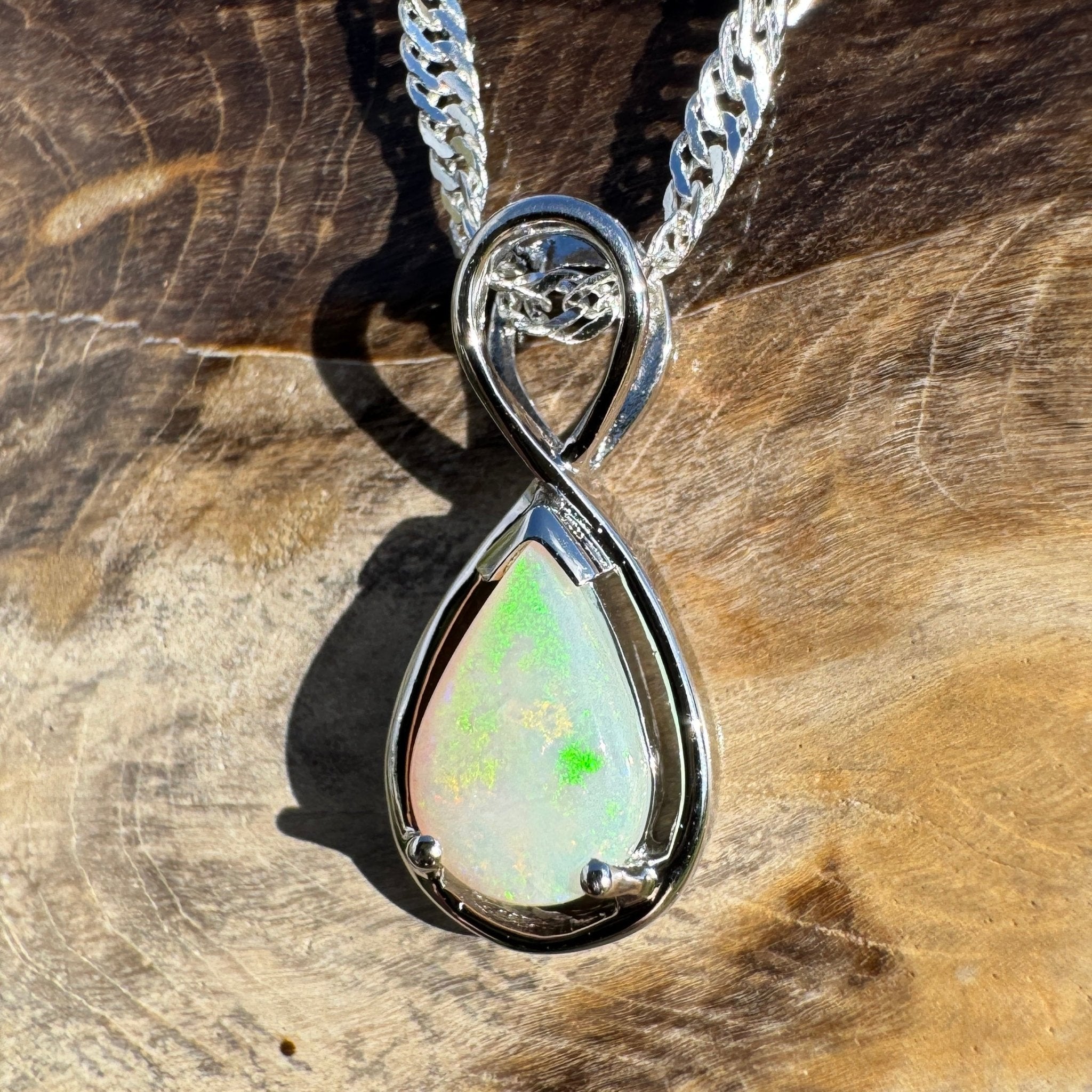 0.9ct Coober Pedy Opal Pendant Necklace ~ 'Uluru Regeneration' | 925 Sterling Silver | Solid Australian Opal