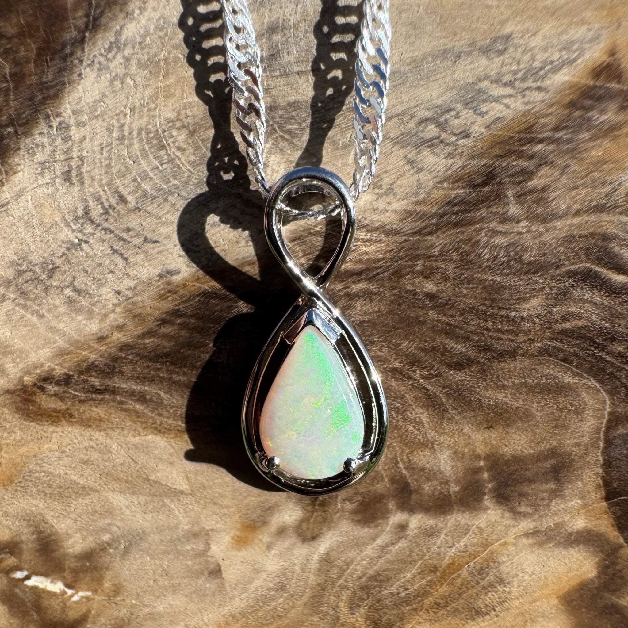 0.9ct Coober Pedy Opal Pendant Necklace ~ 'Uluru Regeneration' | 925 Sterling Silver | Solid Australian Opal
