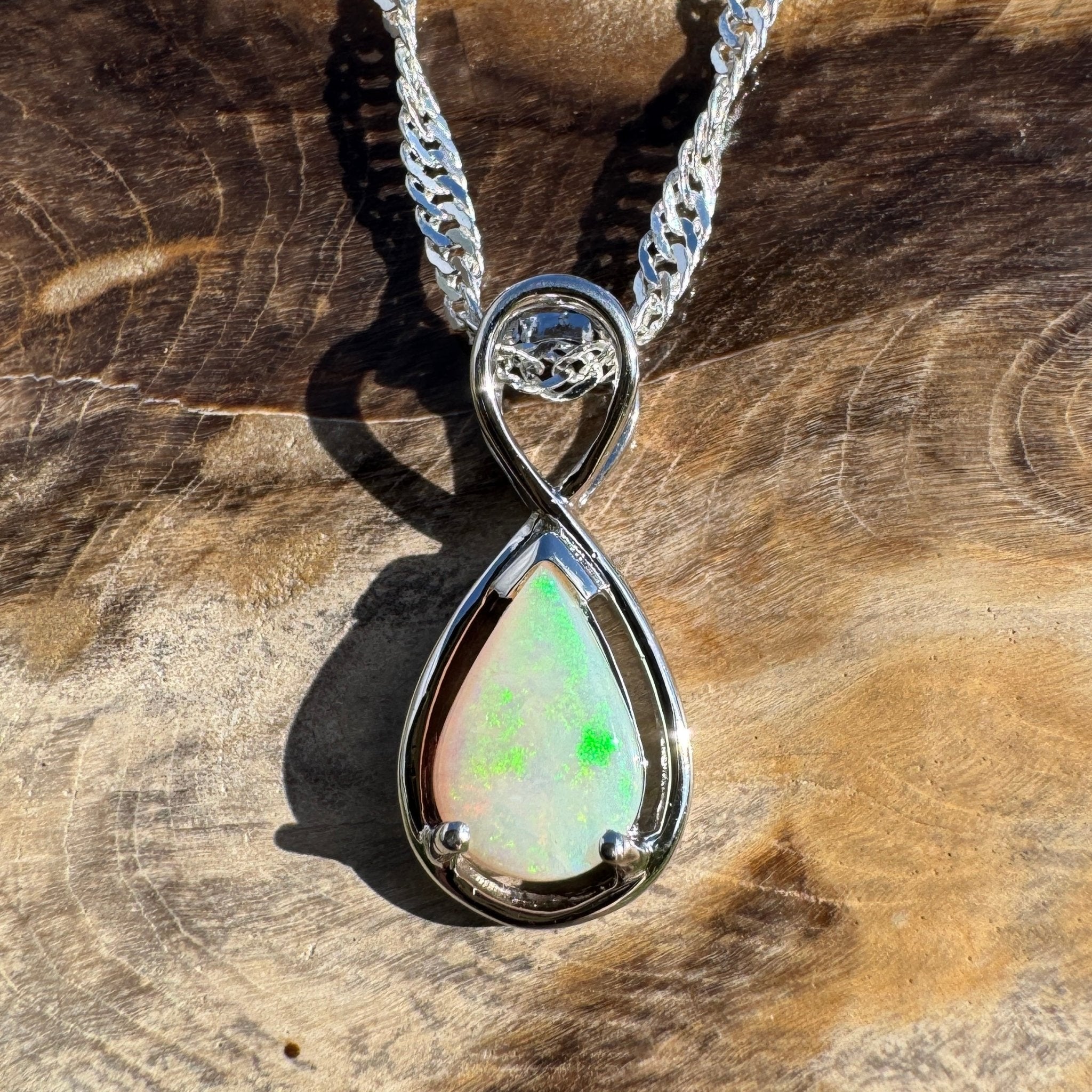 0.9ct Coober Pedy Opal Pendant Necklace ~ 'Uluru Regeneration' | 925 Sterling Silver | Solid Australian Opal