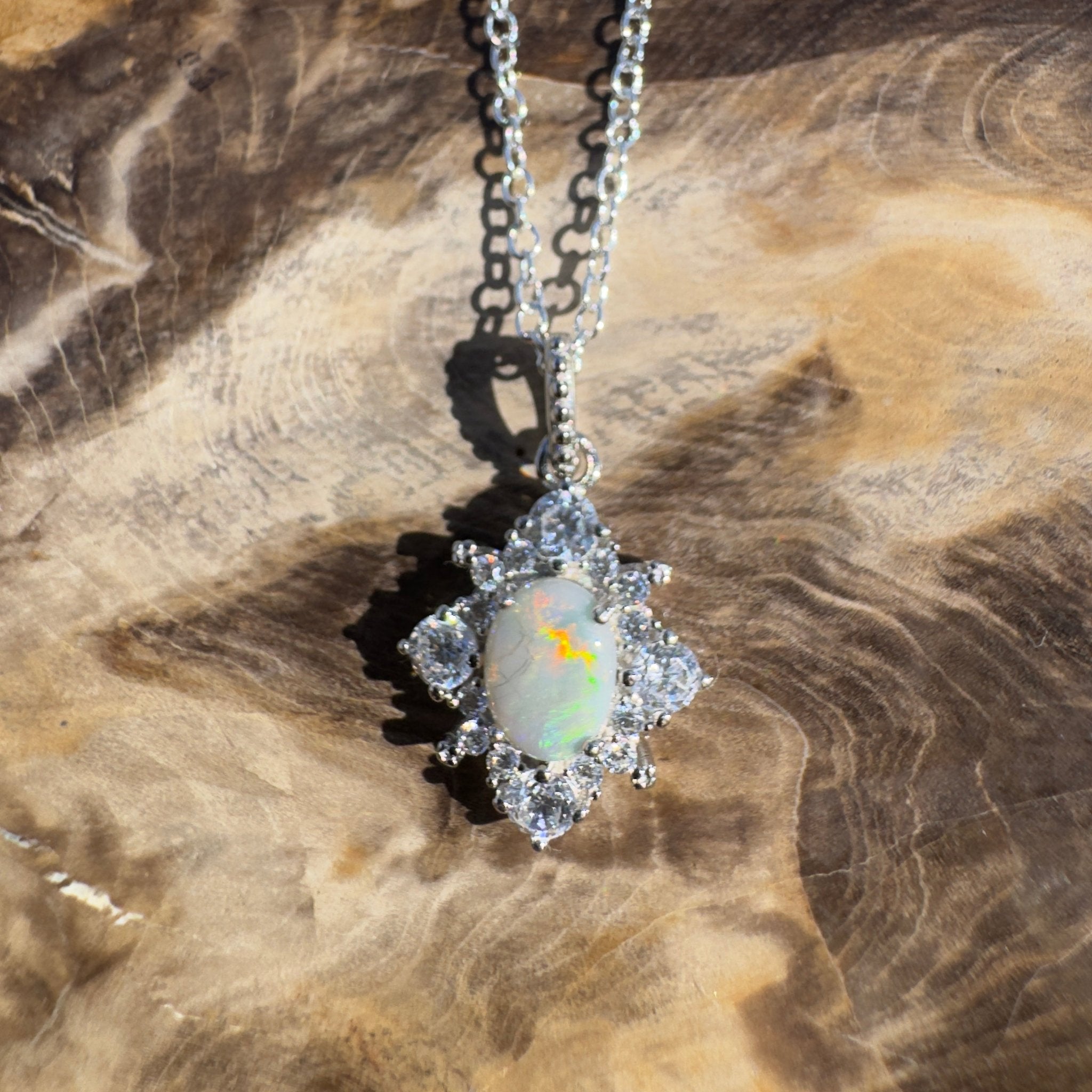 0.9ct Lightning Ridge Opal Pendant Necklace ~ 'Montague Depths' | 925 Sterling Silver | Solid Australian Opal