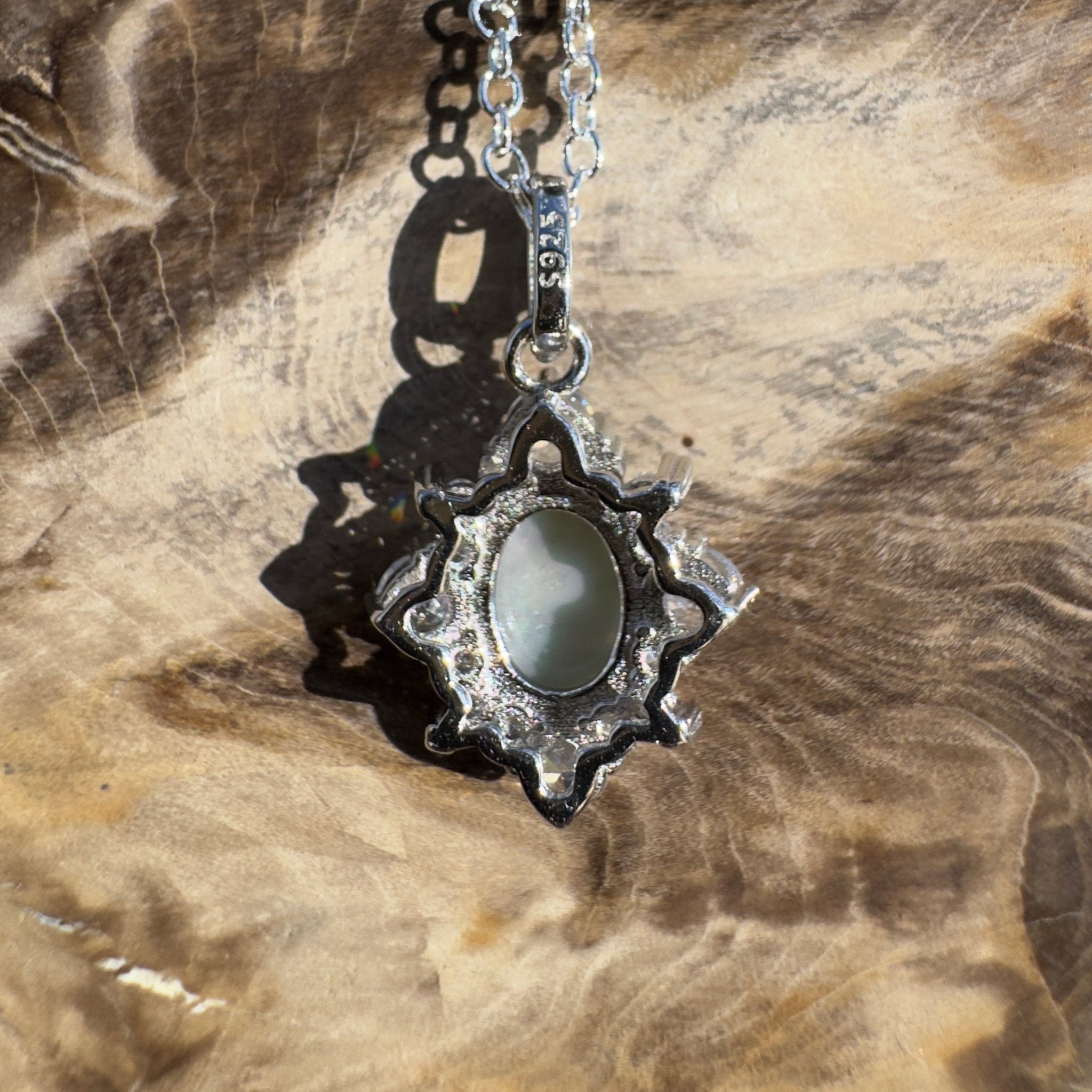 0.9ct Lightning Ridge Opal Pendant Necklace ~ 'Montague Depths' | 925 Sterling Silver | Solid Australian Opal
