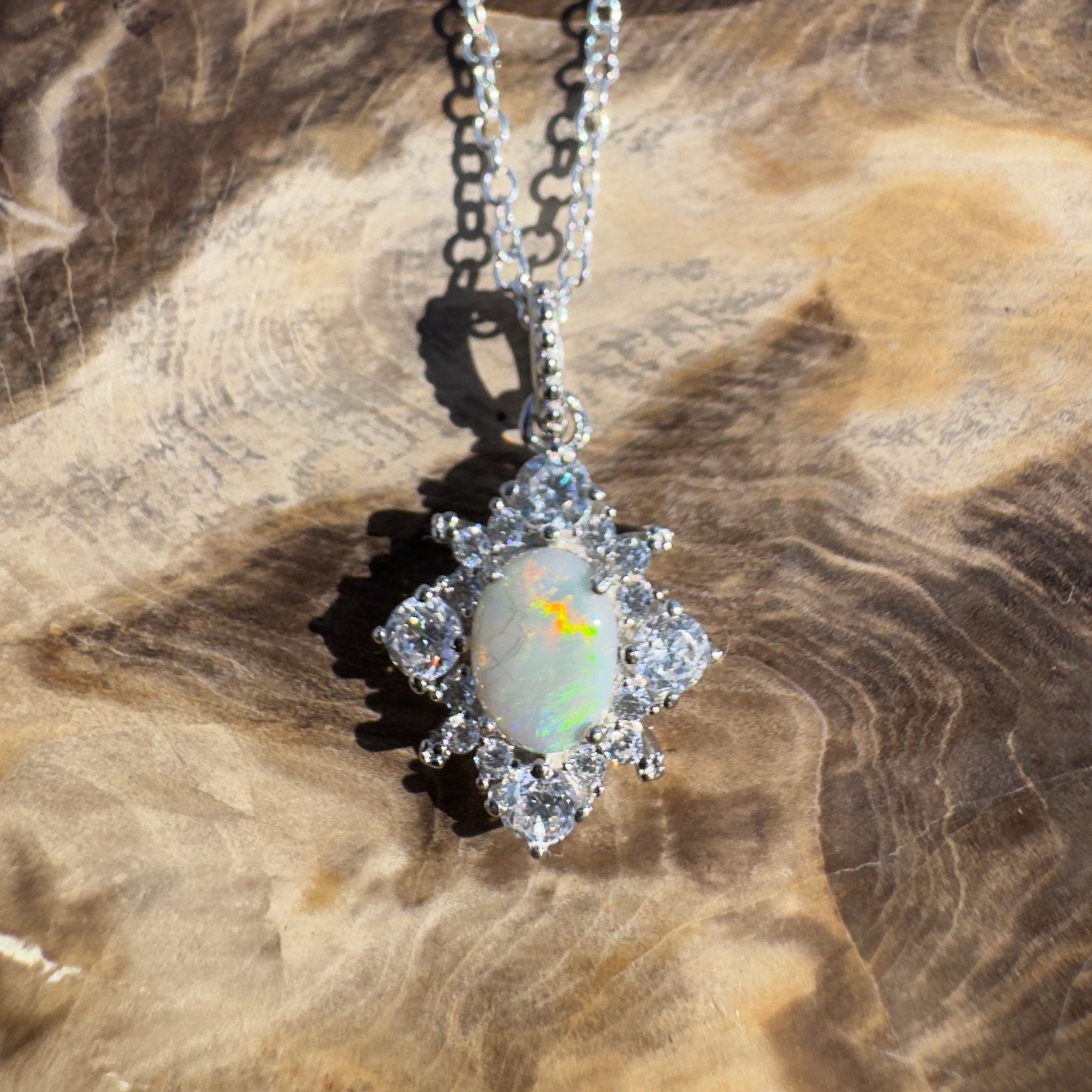 0.9ct Lightning Ridge Opal Pendant Necklace ~ 'Montague Depths' | 925 Sterling Silver | Solid Australian Opal