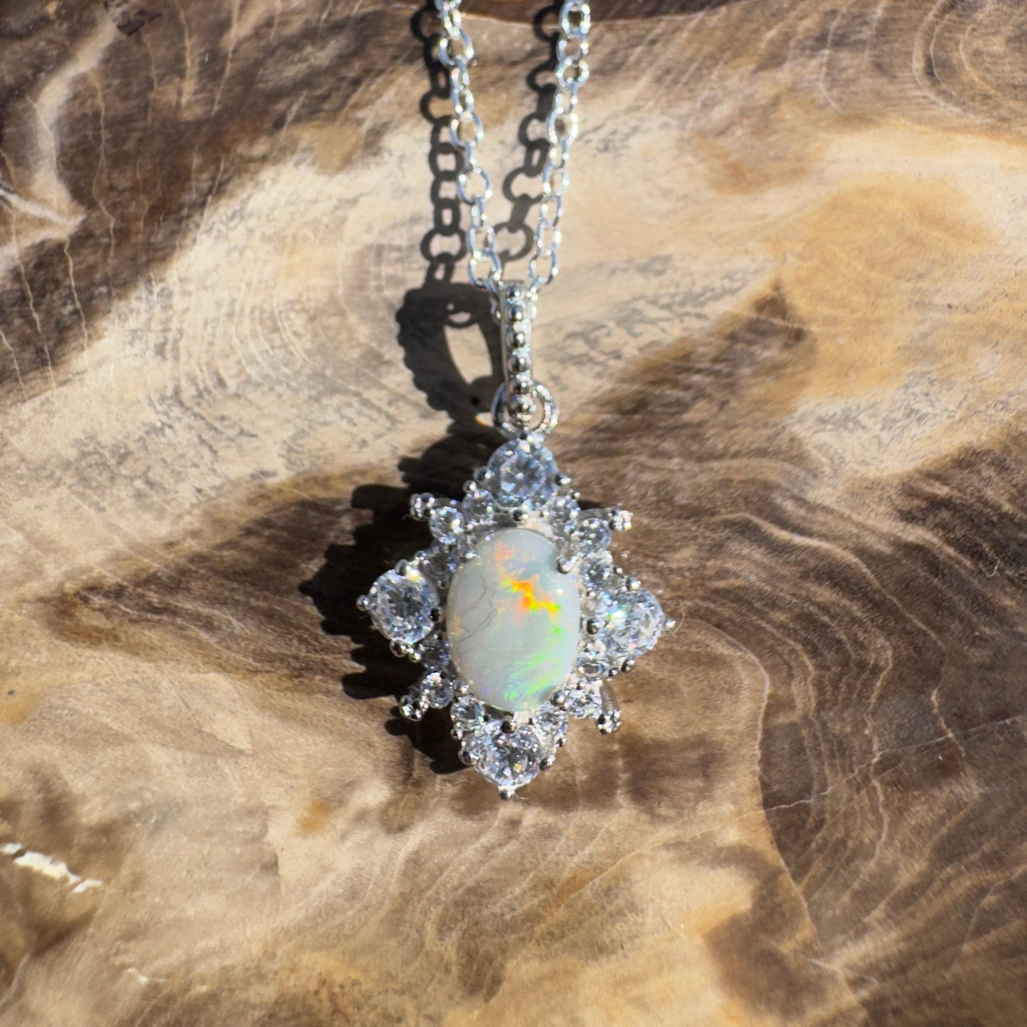 0.9ct Lightning Ridge Opal Pendant Necklace ~ 'Montague Depths' | 925 Sterling Silver | Solid Australian Opal