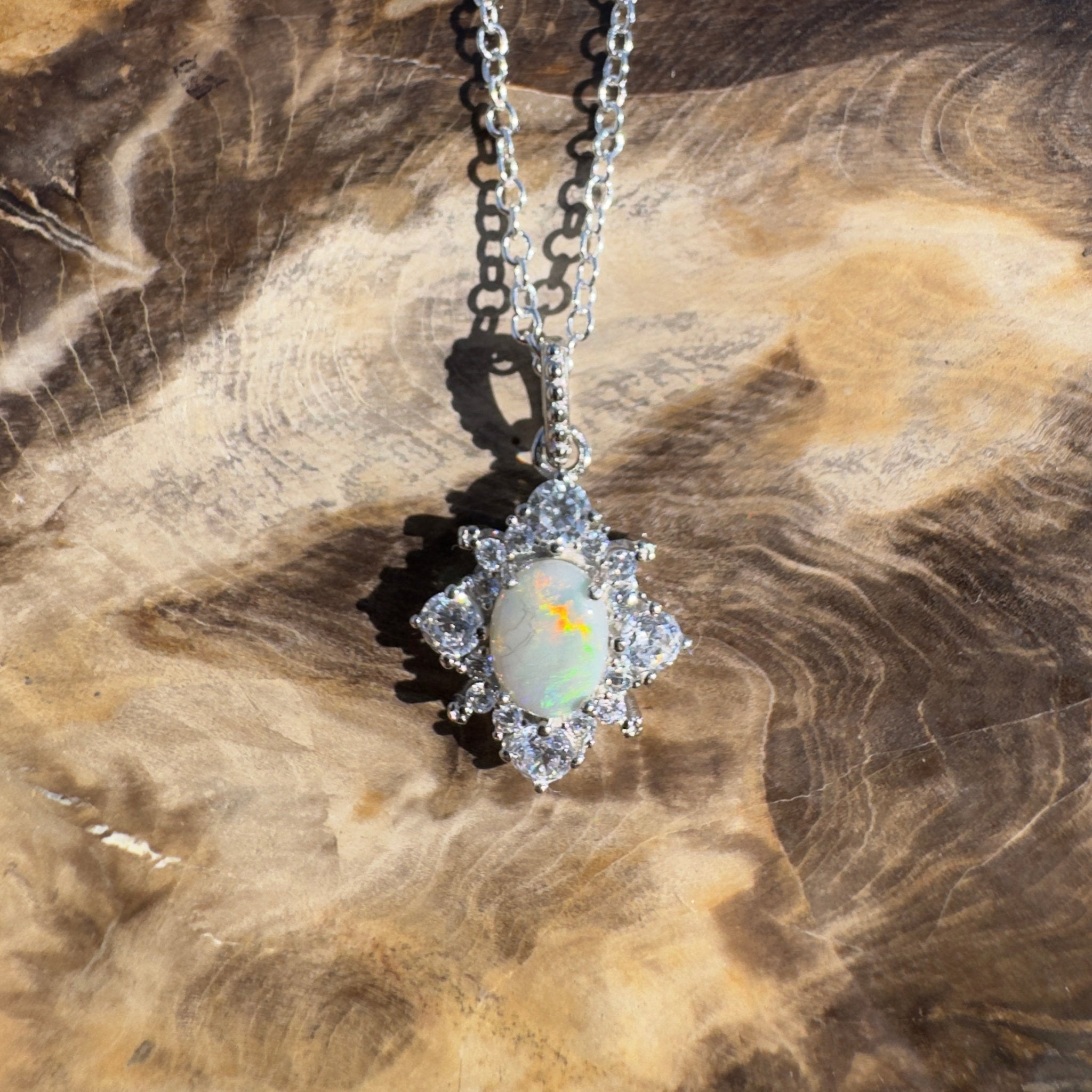 0.9ct Lightning Ridge Opal Pendant Necklace ~ 'Montague Depths' | 925 Sterling Silver | Solid Australian Opal