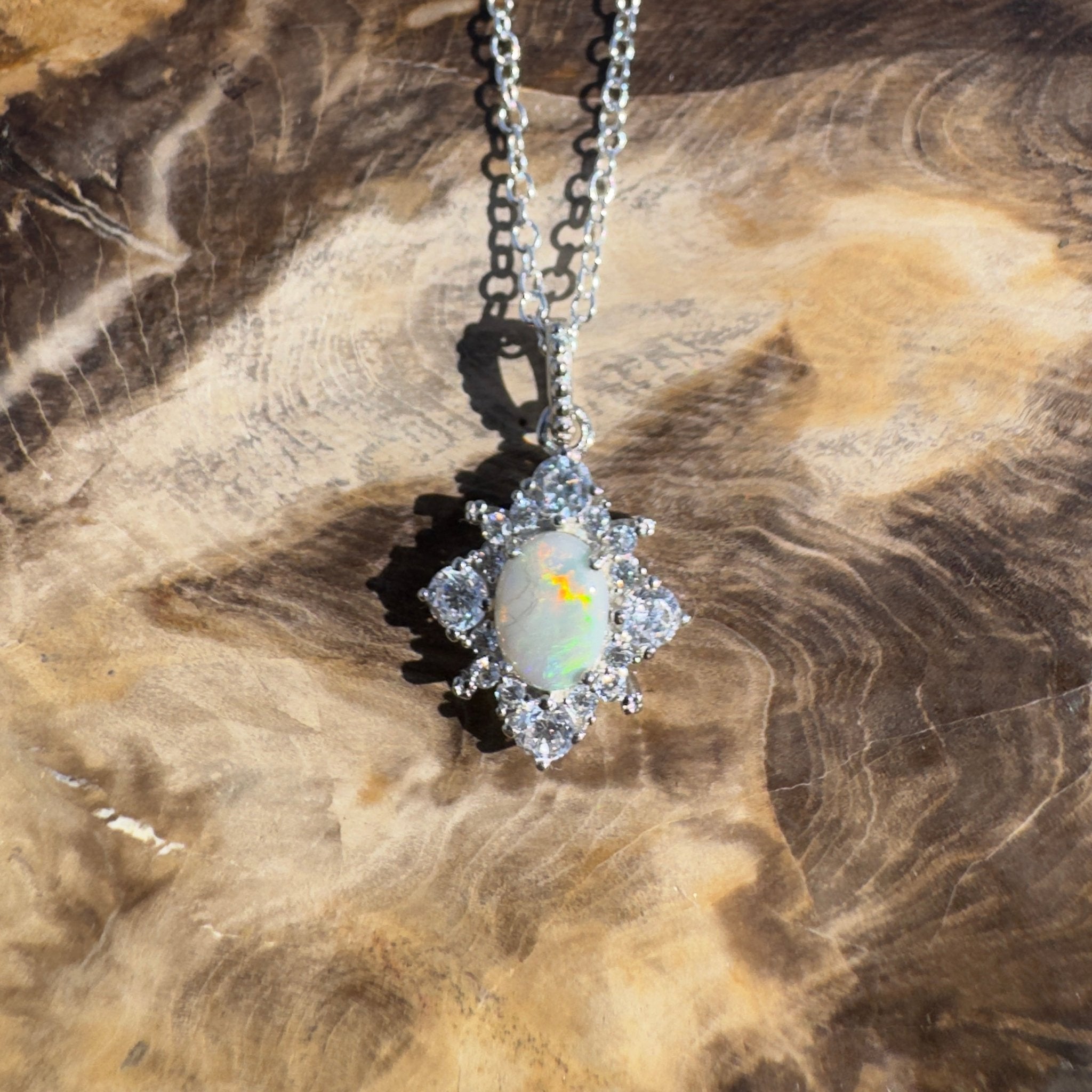0.9ct Lightning Ridge Opal Pendant Necklace ~ 'Montague Depths' | 925 Sterling Silver | Solid Australian Opal