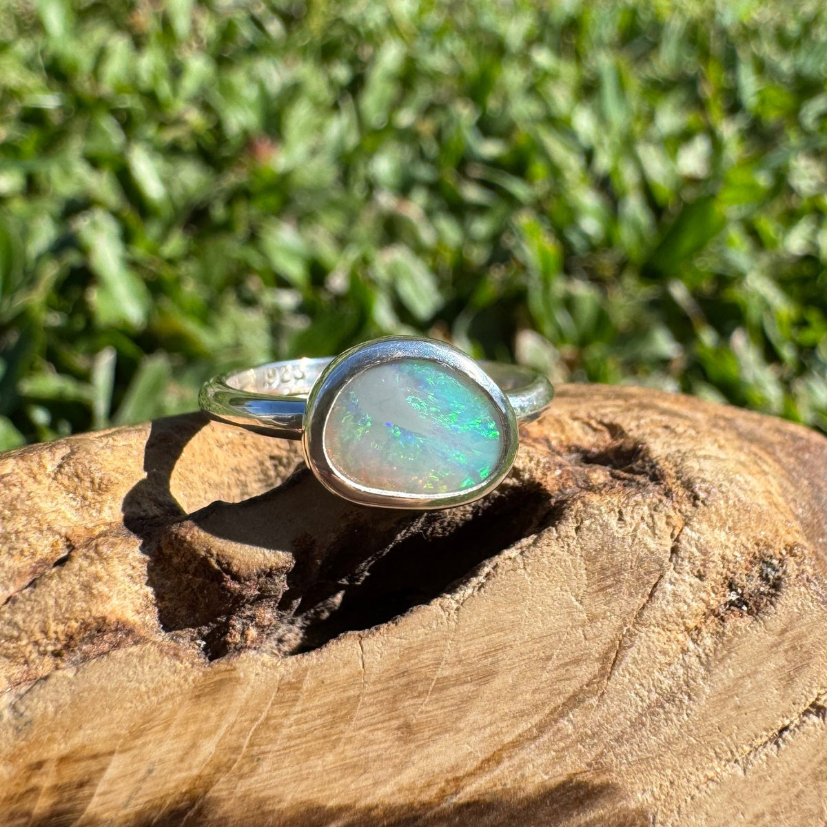 0.9ct Lightning Ridge Opal Ring ~ 'Lake Eacham Jewel' | 925 Sterling Silver | Solid Australian Opal
